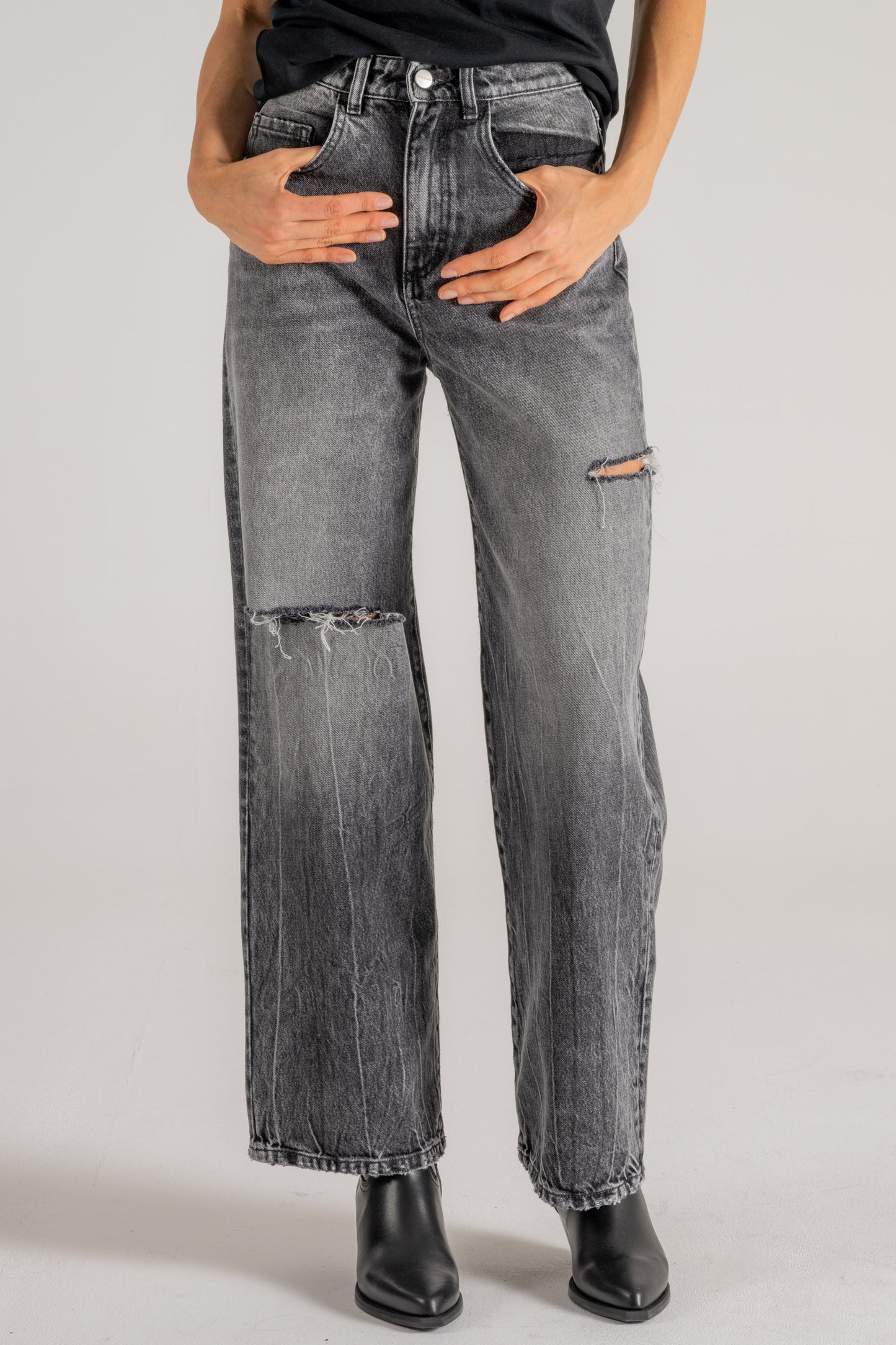  Icon Denim Jeans Grigio Donna - 4