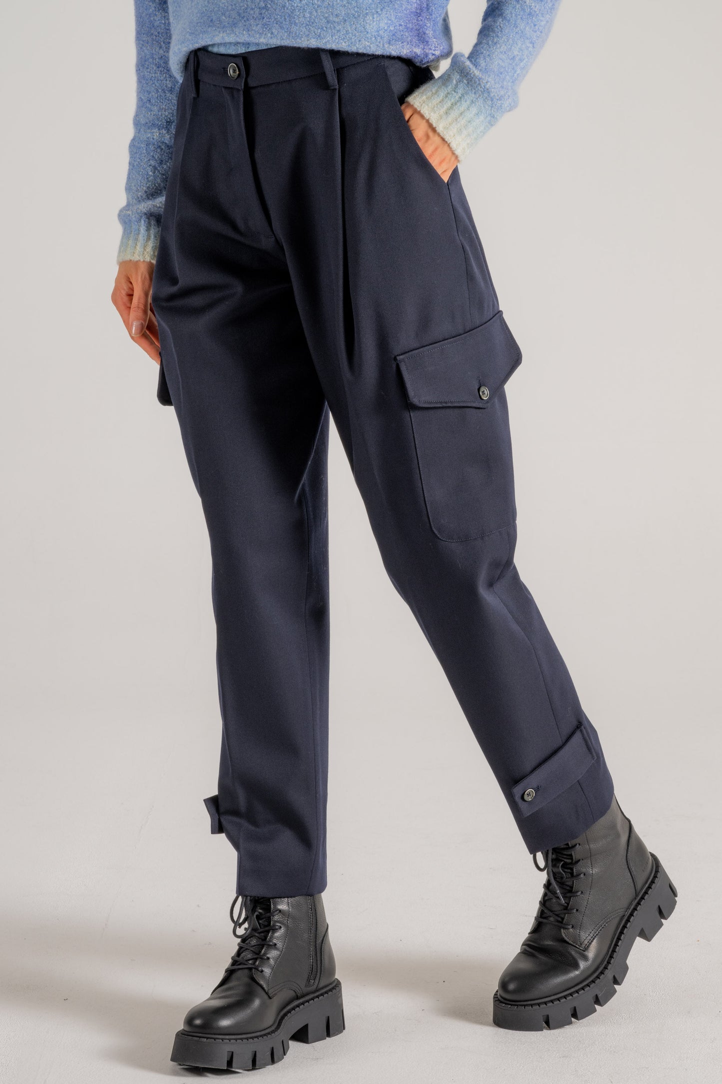  Nine In The Morning Pantalone Tasconato Blu Blu Donna - 2