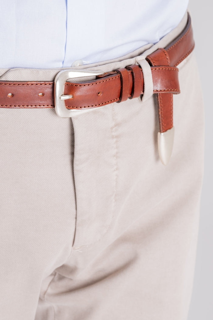 Orciani Belt Bull Soft 100% Leather Brown-2