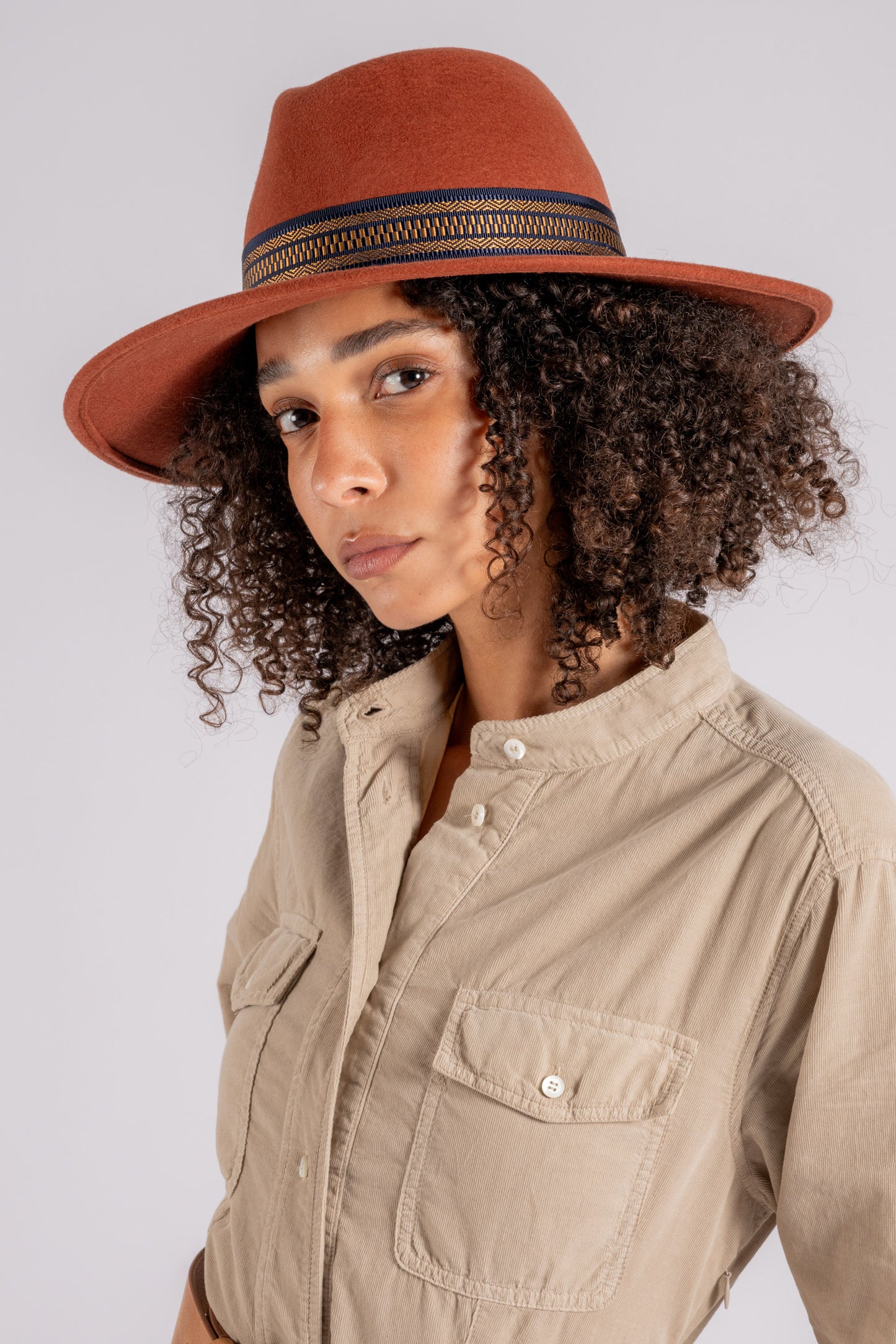  Niu Cappello Terracotta 100% Lana Arancione Arancione Donna - 2