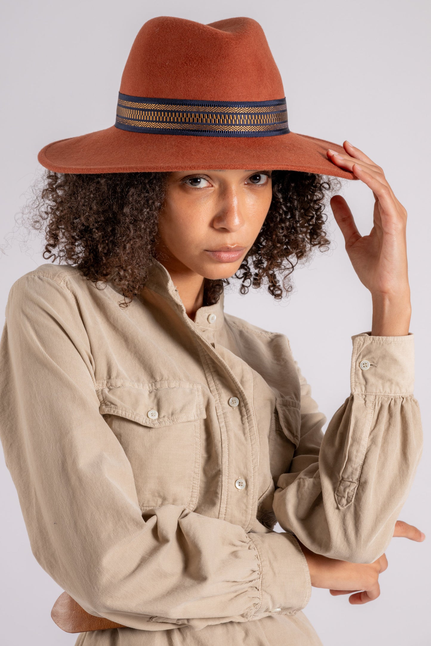  Niu Cappello Terracotta 100% Lana Arancione Arancione Donna - 3