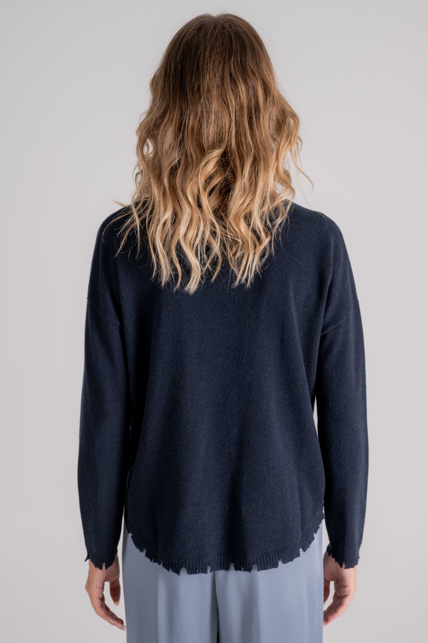  Kujten Turtleneck Sweater 100% Cashmere Blue Blu Donna - 6