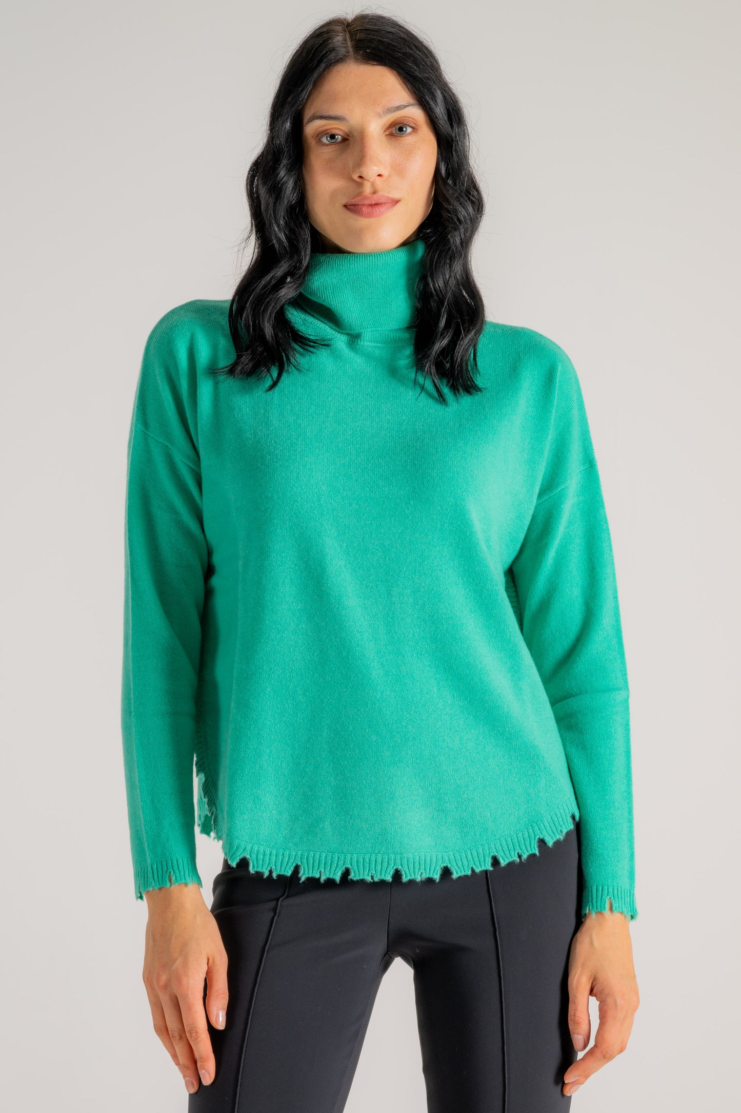  Kujten Maglia Dolcevita Verde Verde Donna - 1