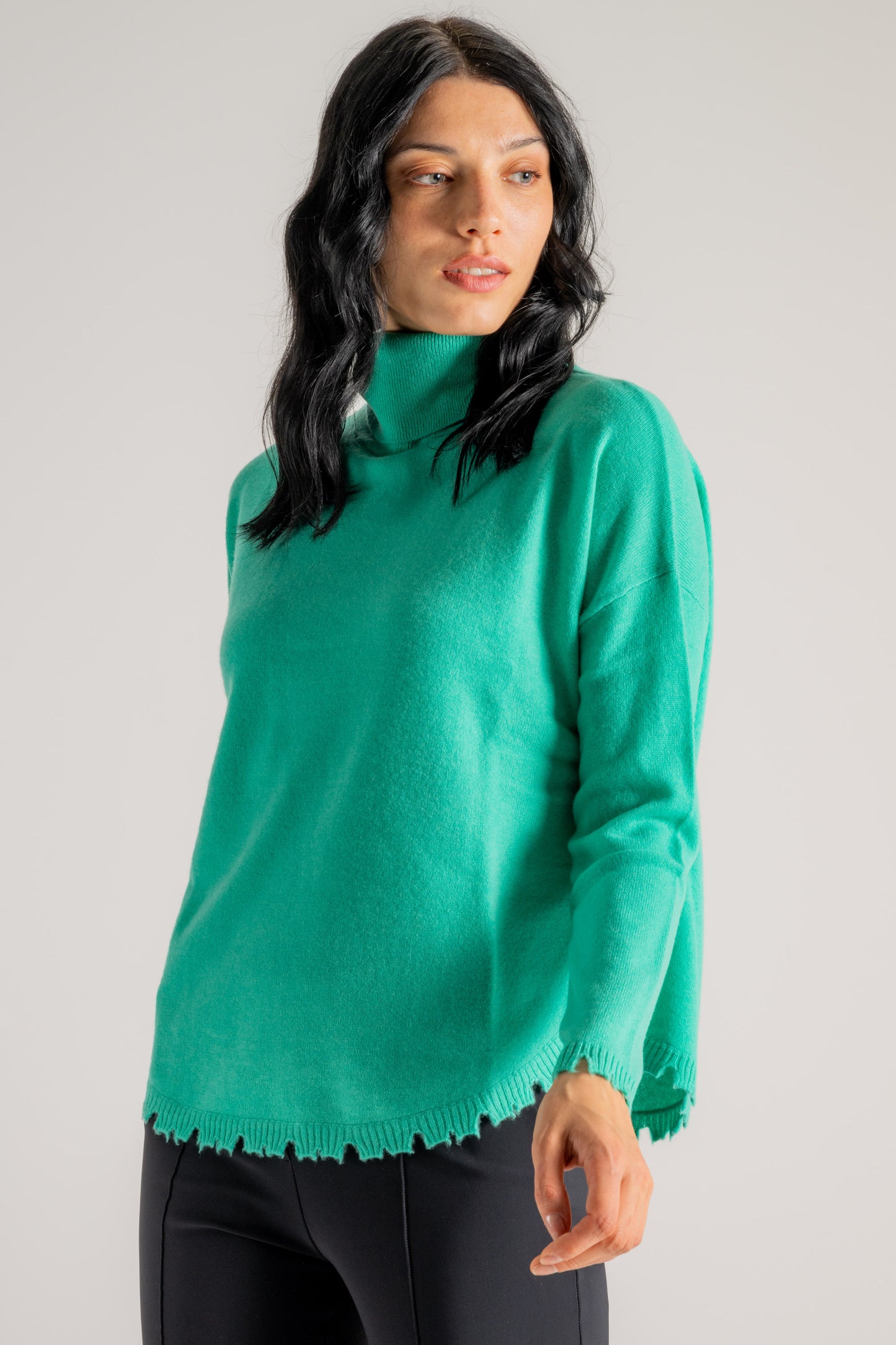  Kujten Maglia Dolcevita Verde Verde Donna - 3