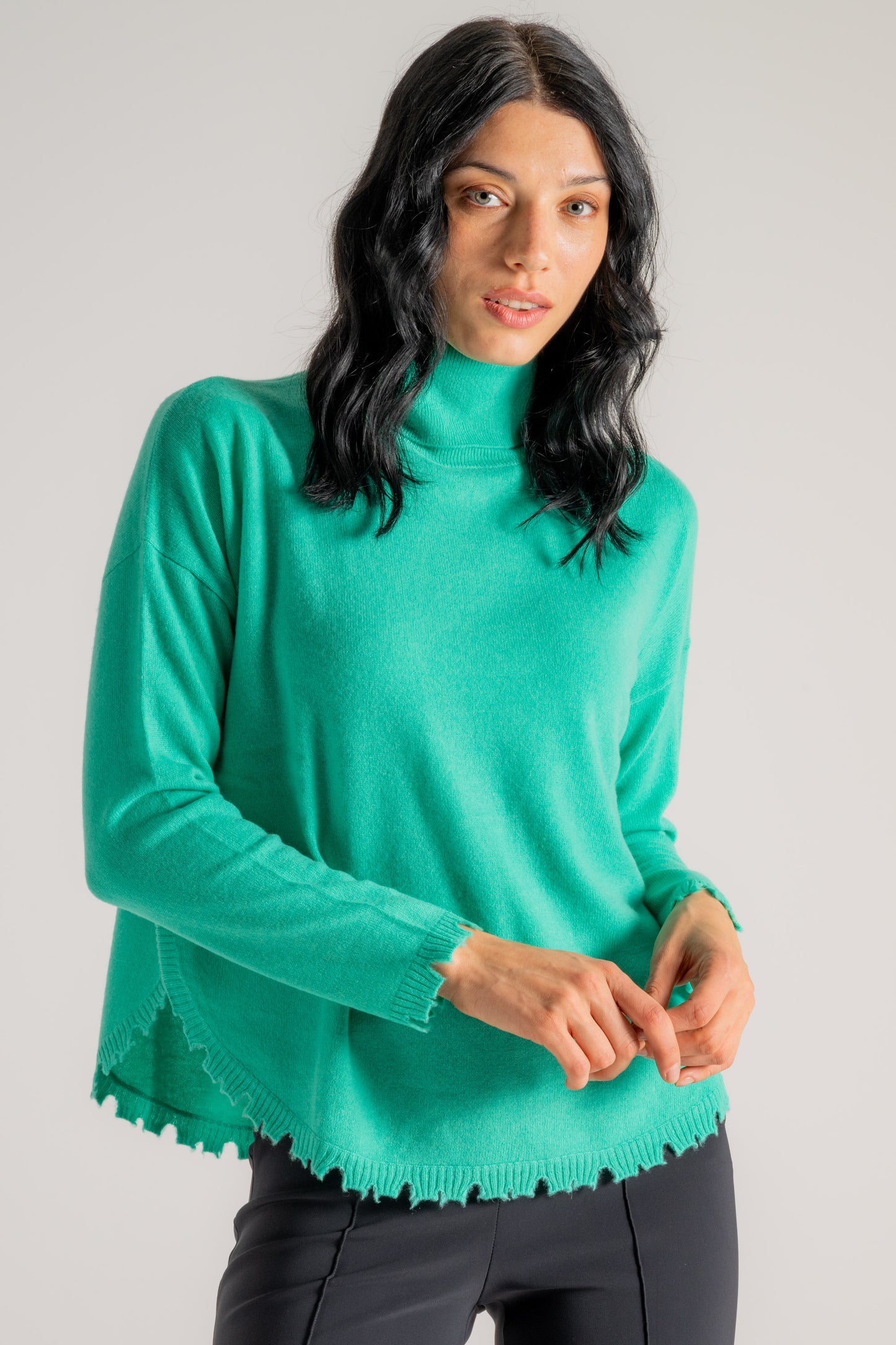  Kujten Maglia Dolcevita Verde Verde Donna - 4