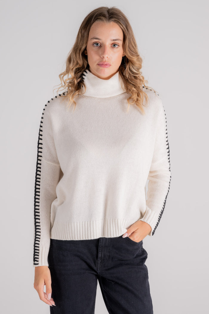 Kujten Turtleneck 100% Cashmere White