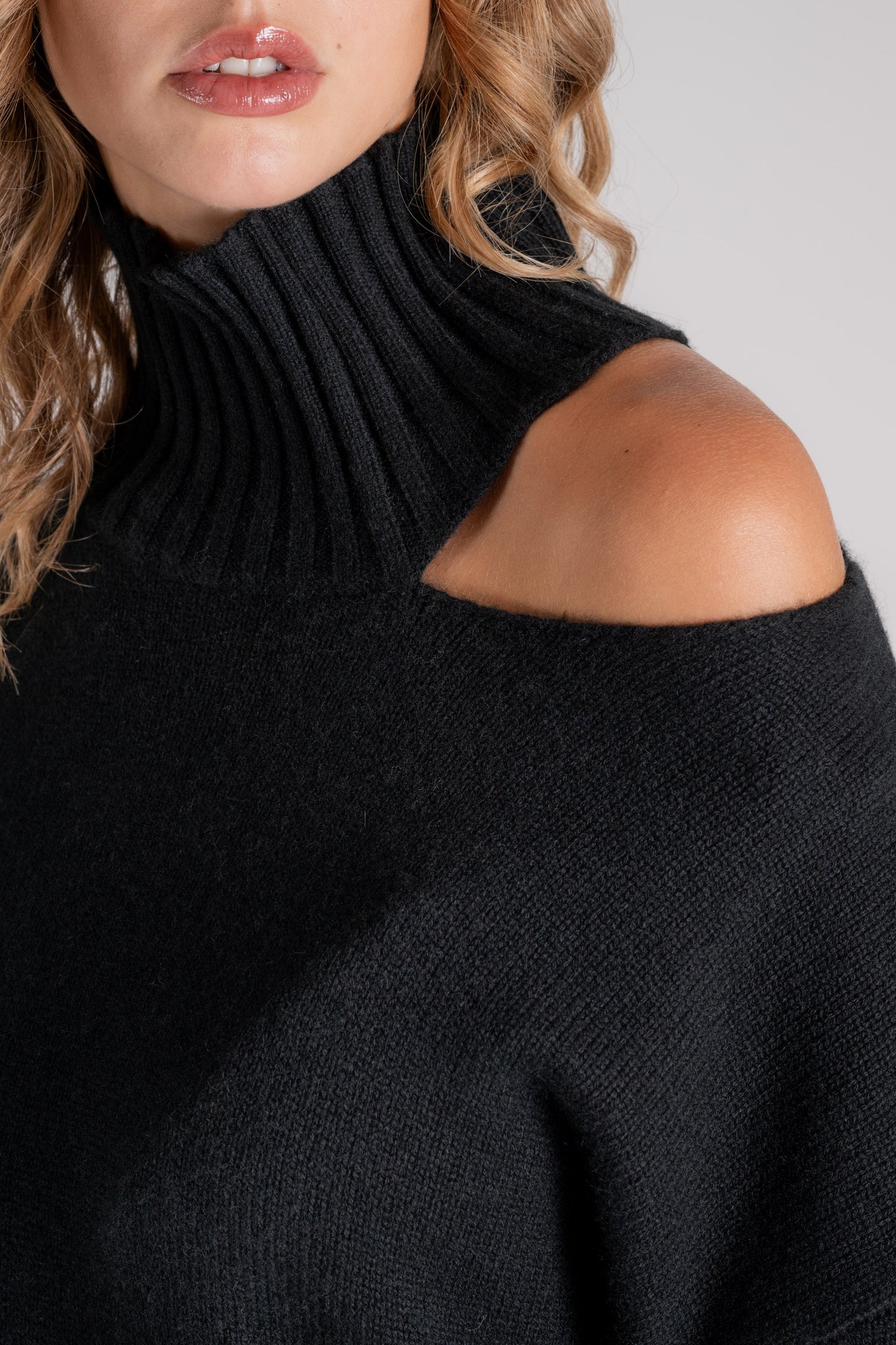  Kujten High Neck Black Cashmere Sweater Nero Donna - 6