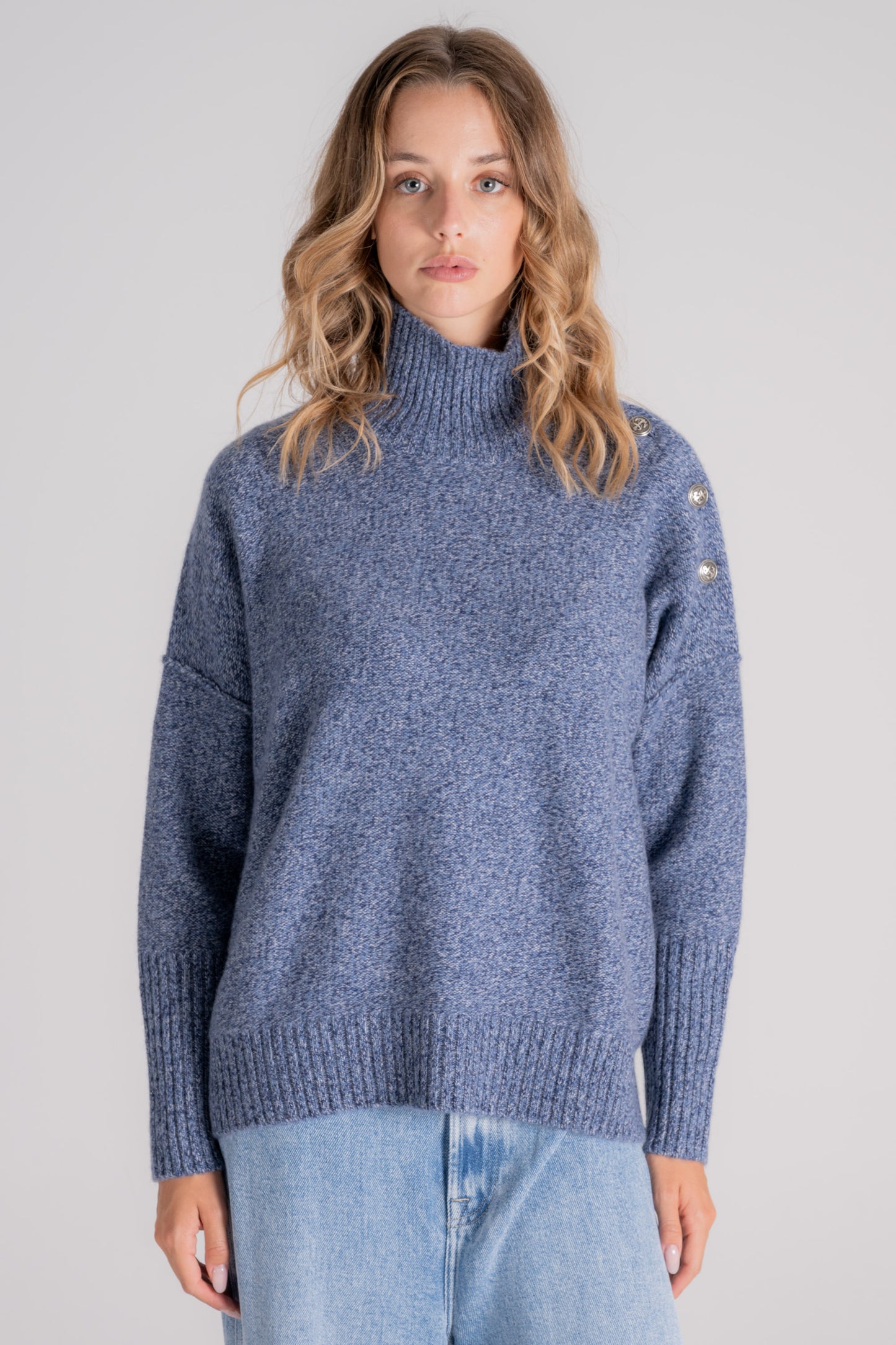  Kujten Blue Sweater 100% Cashmere Blu Donna - 1