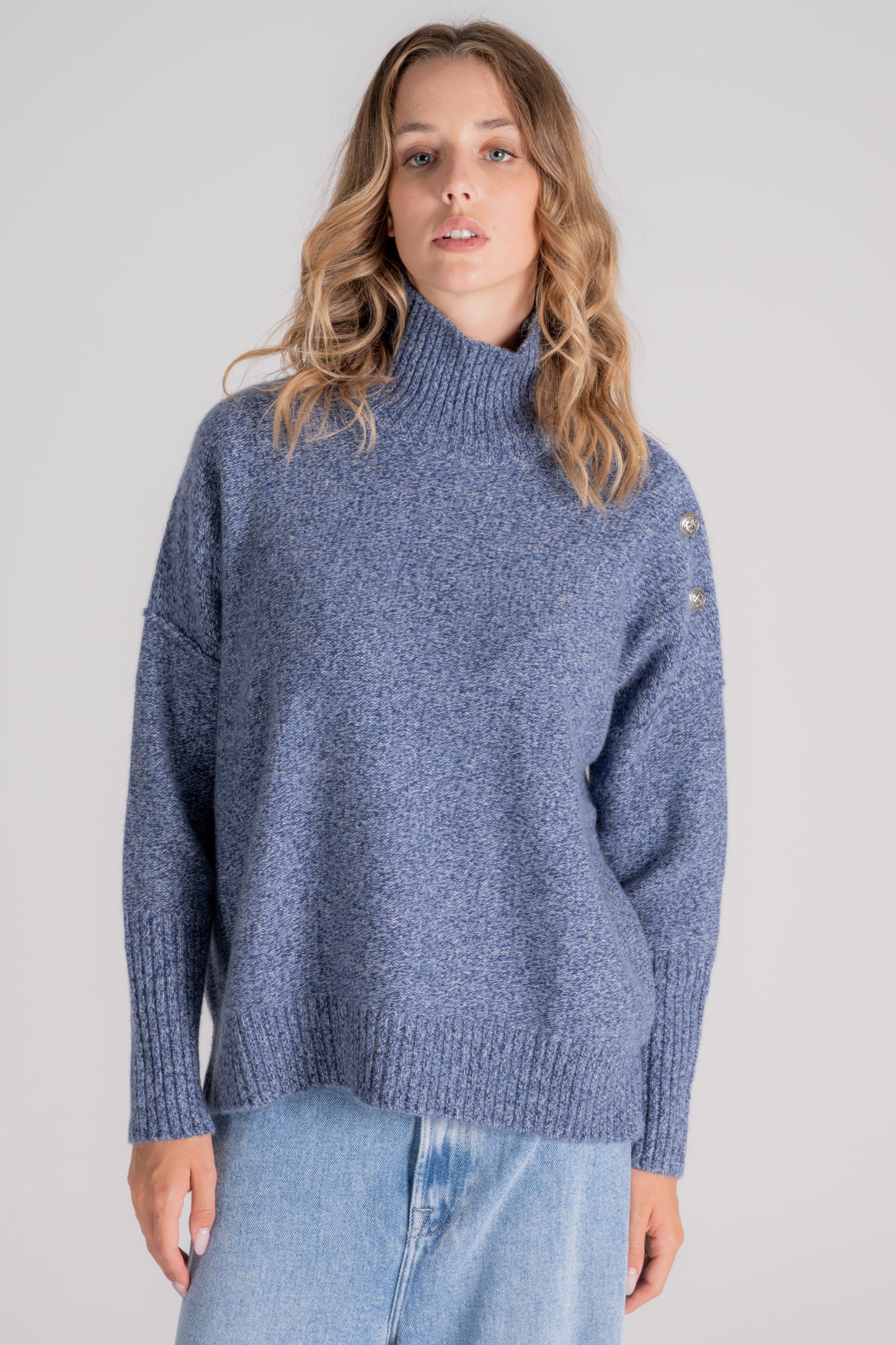  Kujten Blue Sweater 100% Cashmere Blu Donna - 2