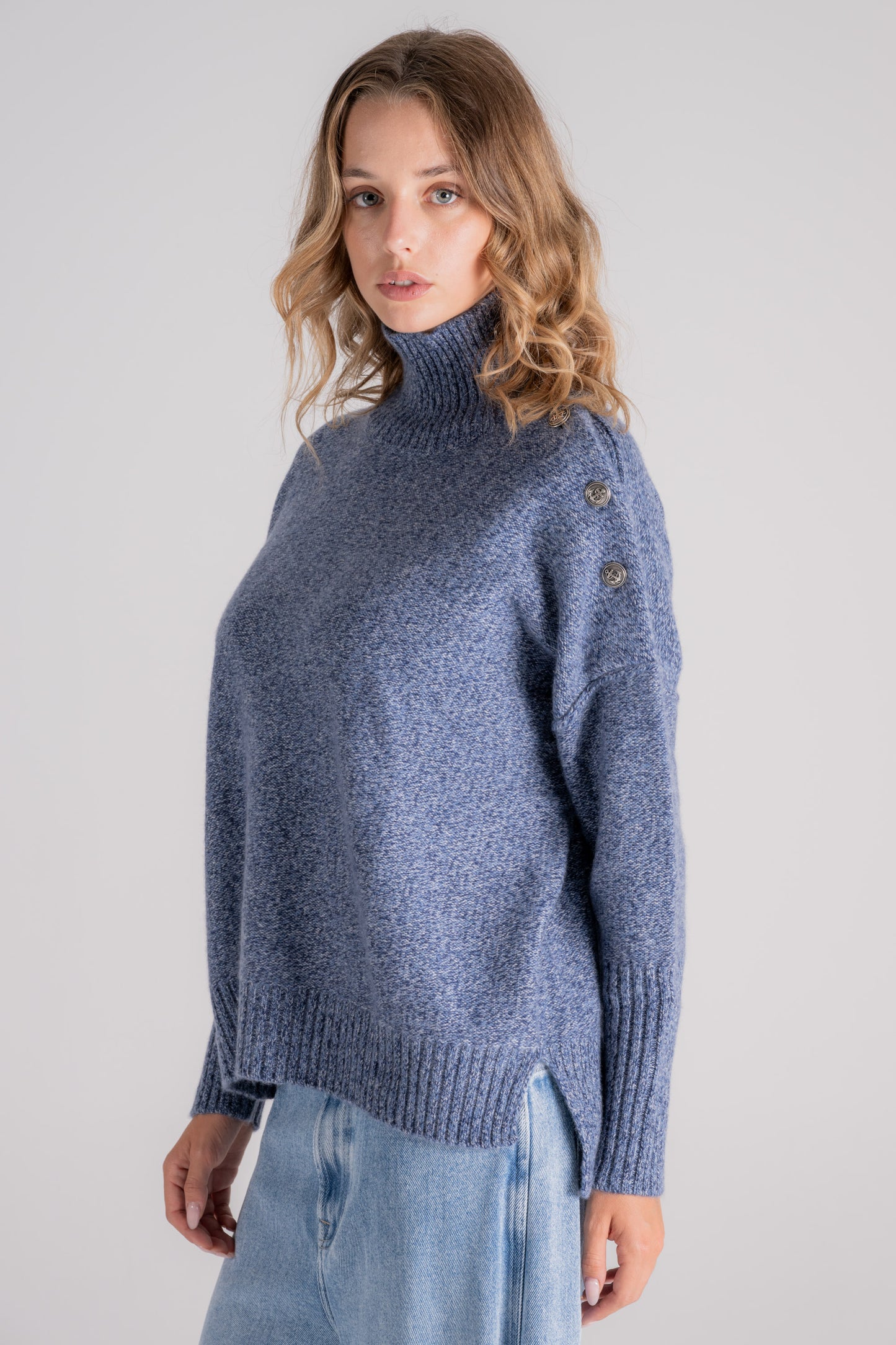  Kujten Blue Sweater 100% Cashmere Blu Donna - 3