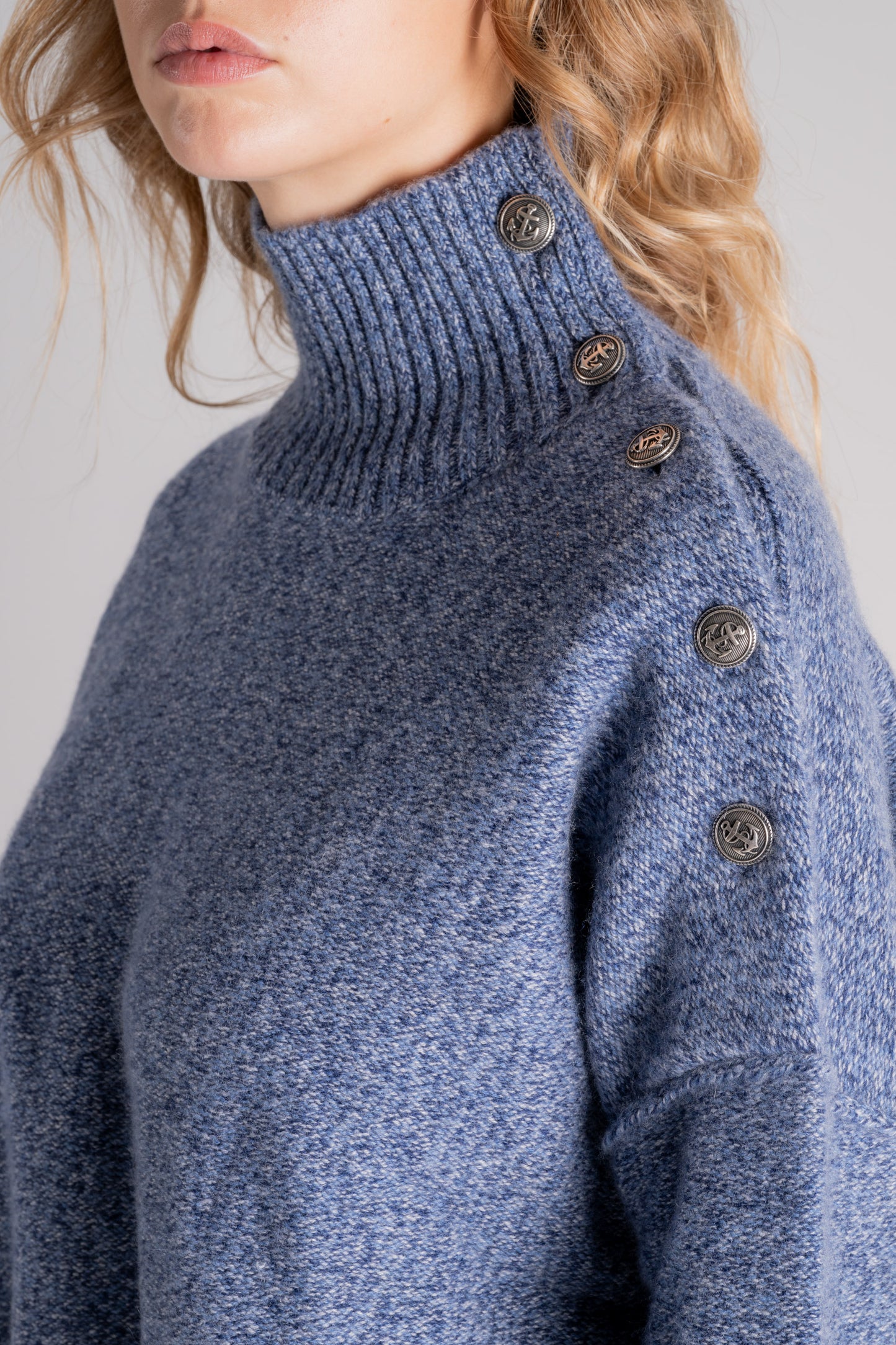  Kujten Blue Sweater 100% Cashmere Blu Donna - 6