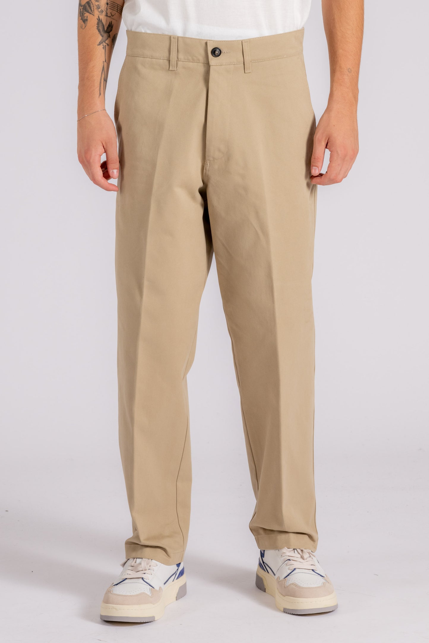  Cruna Trousers 100% Cotton Beige Beige Uomo - 1