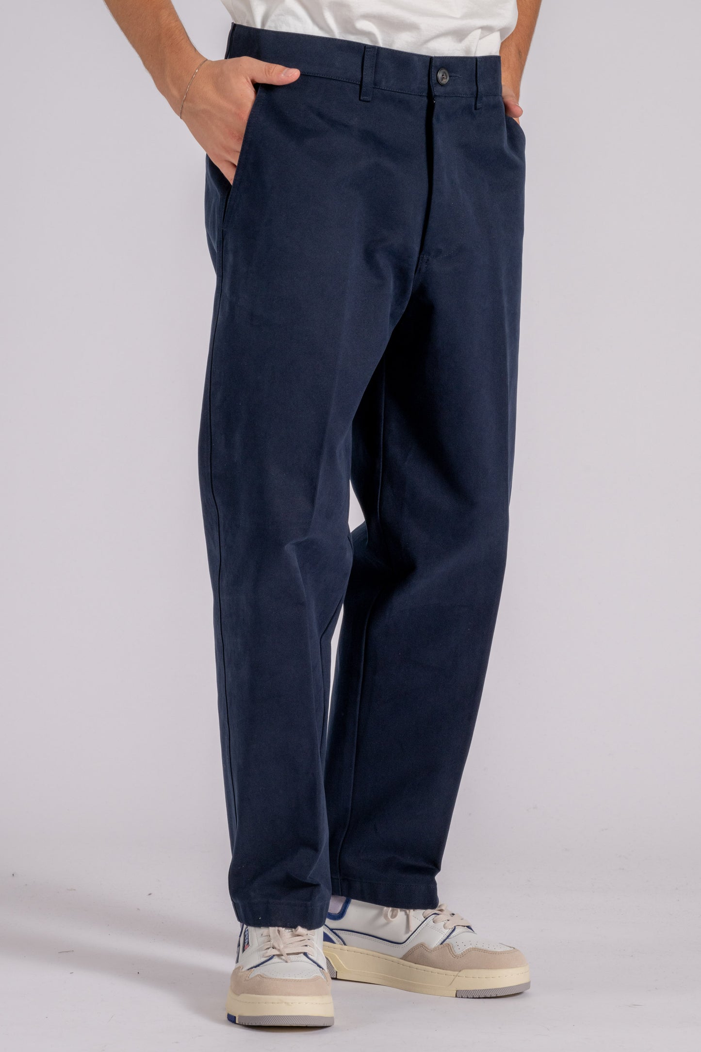  Cruna Blue Trousers In 100% Cotton Blu Uomo - 1