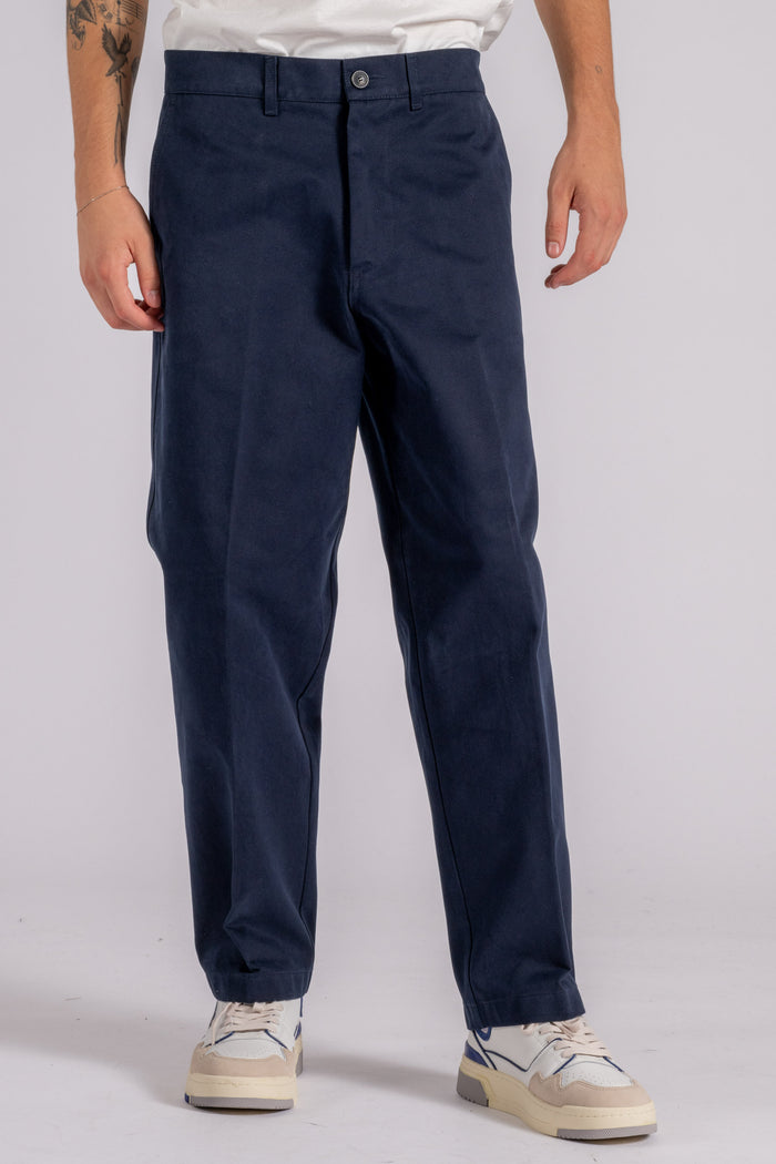  Cruna Blue Trousers In 100% Cotton Blu Uomo - 4