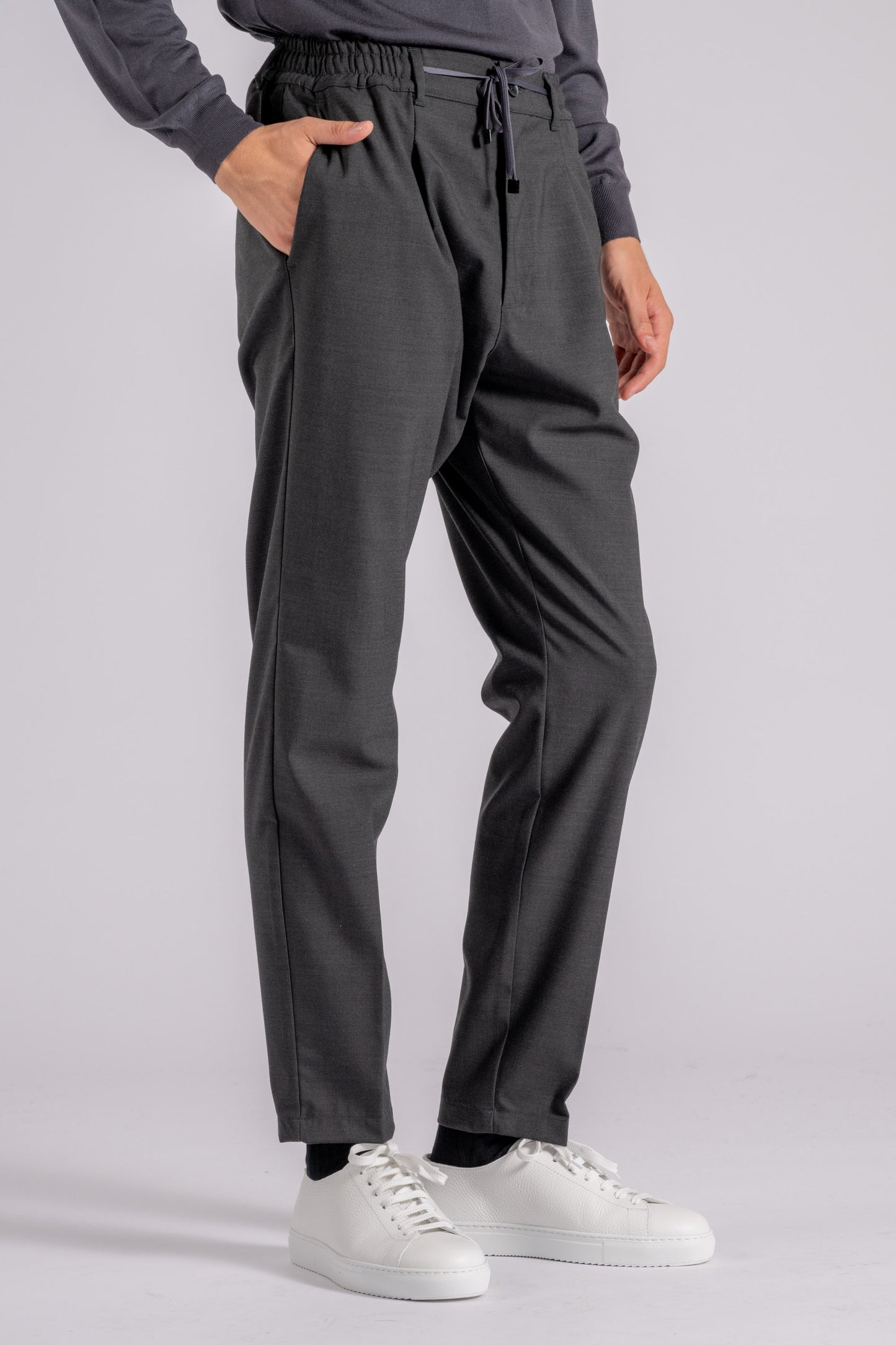  Cruna Wool/polyester/elastane Grey Trousers Grigio Uomo - 1