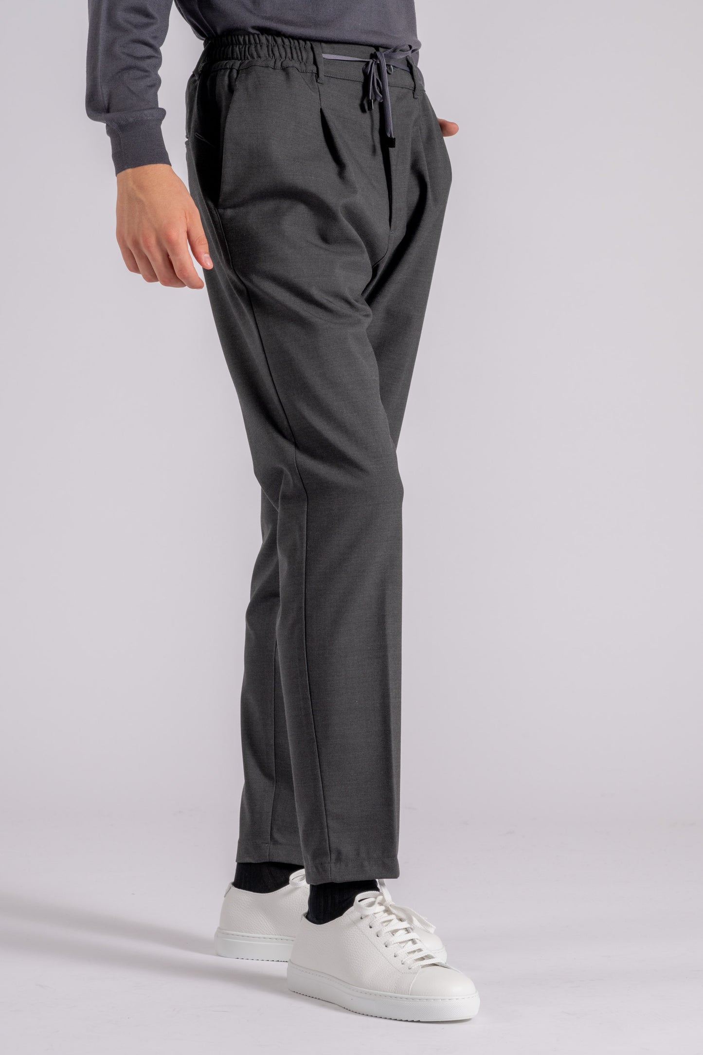  Cruna Wool/polyester/elastane Grey Trousers Grigio Uomo - 2