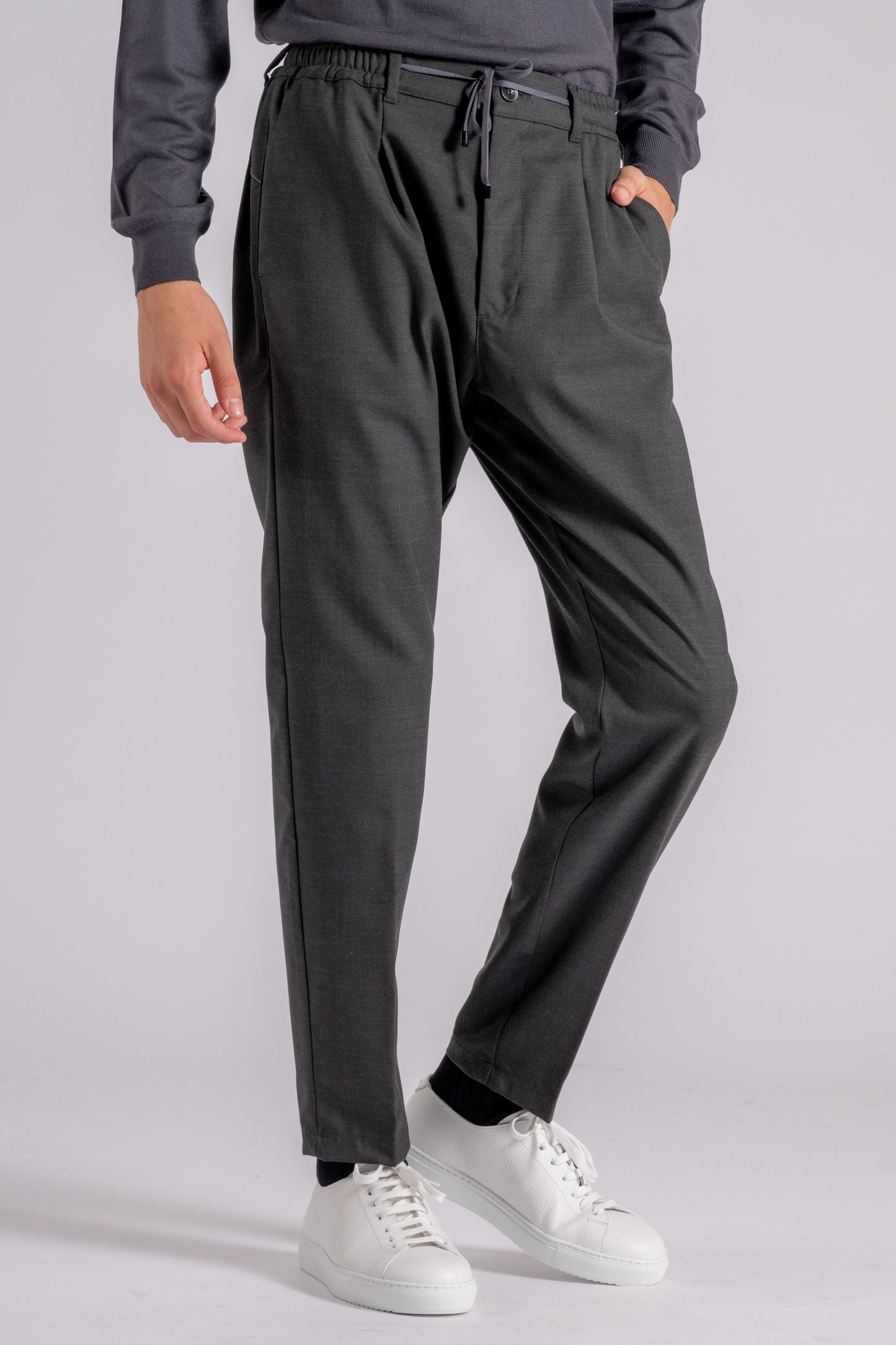  Cruna Wool/polyester/elastane Grey Trousers Grigio Uomo - 3