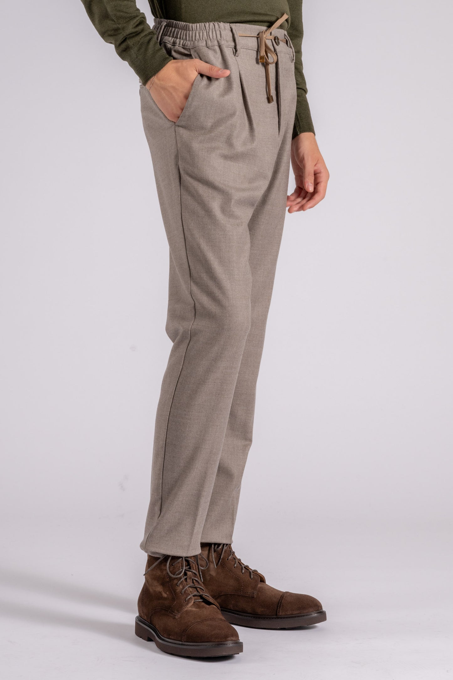  Cruna Trousers Beige Virgin Wool/elastane Beige Uomo - 1