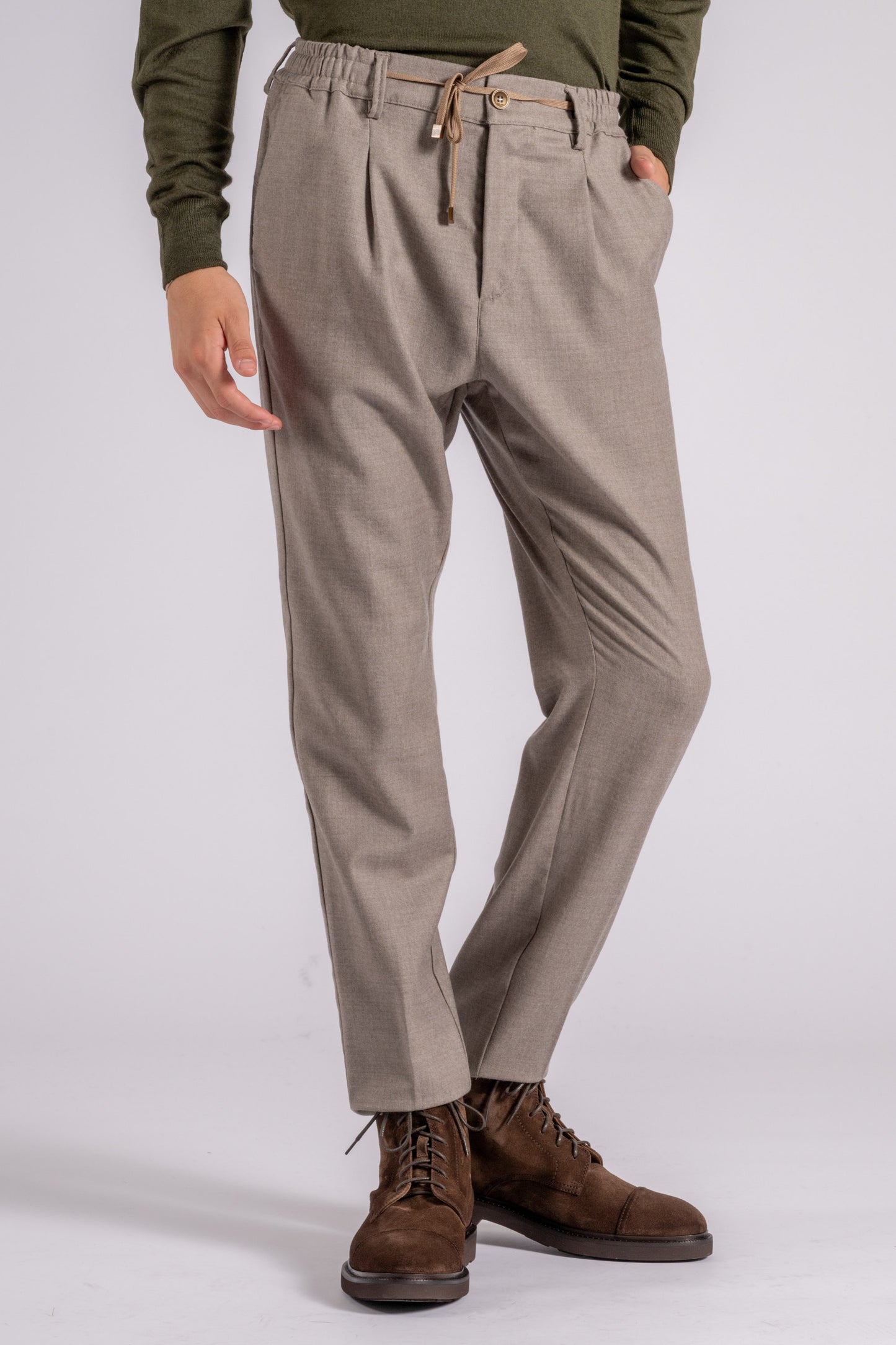  Cruna Trousers Beige Virgin Wool/elastane Beige Uomo - 2