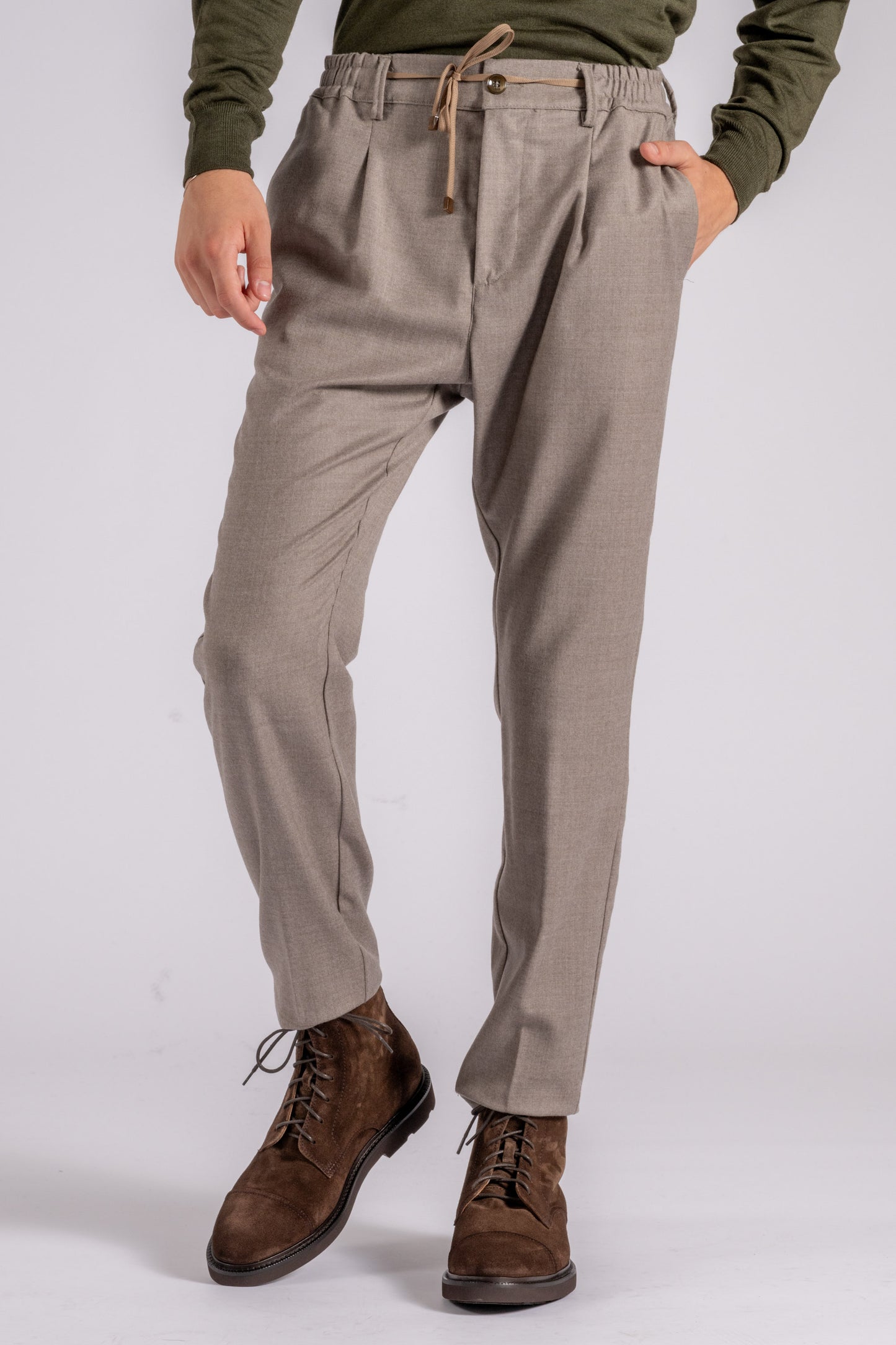  Cruna Trousers Beige Virgin Wool/elastane Beige Uomo - 4