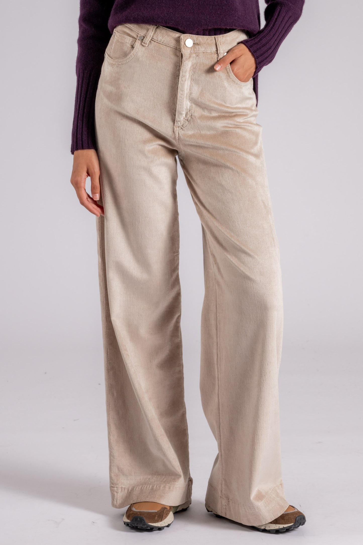  Cruna Pantalone 50% Cotone 58% Viscosa 2% Elastam Rosa Rosa Donna - 1