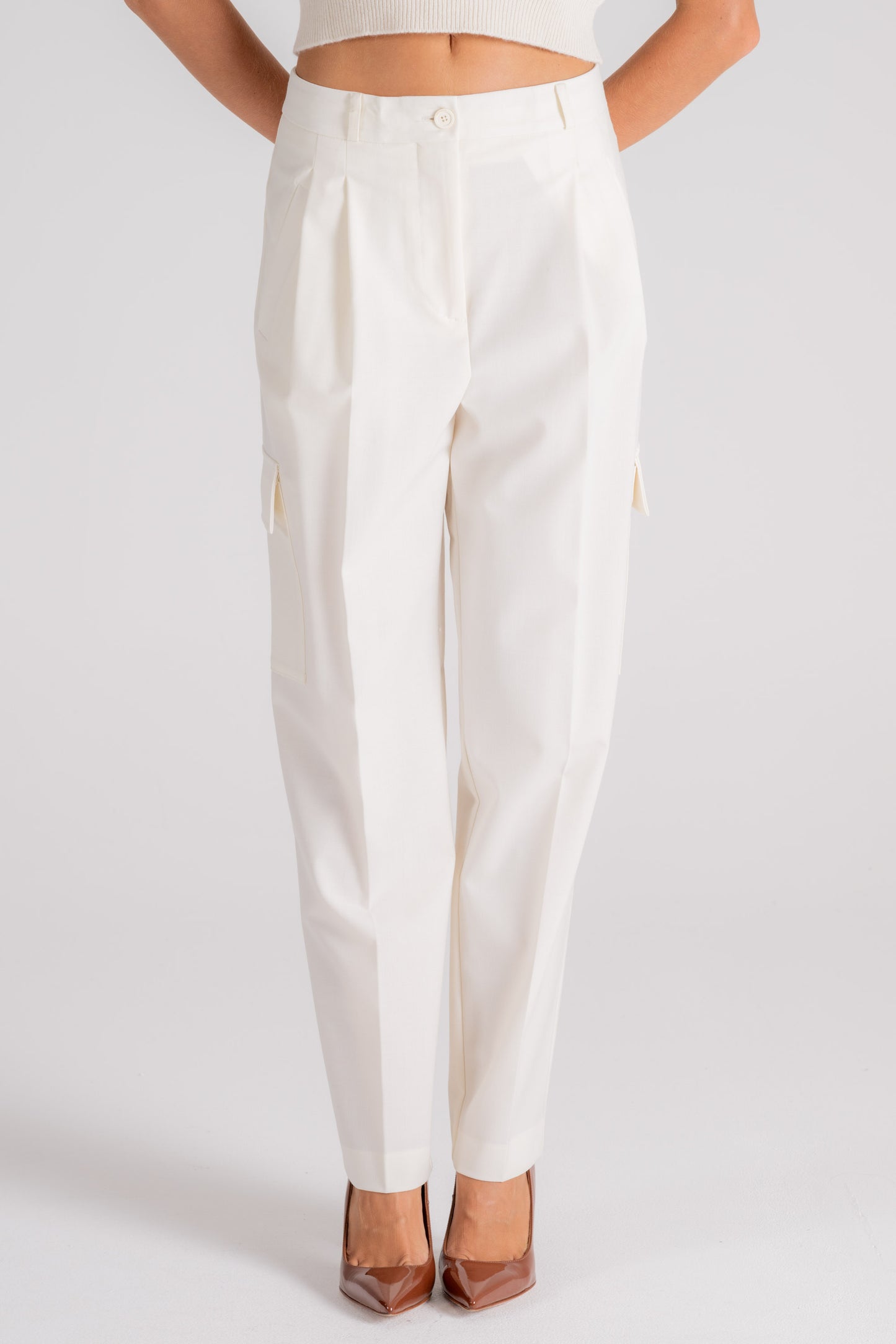  Semi-couture Giusy Pants Polyester/wool/elastane Beige Beige Donna - 2