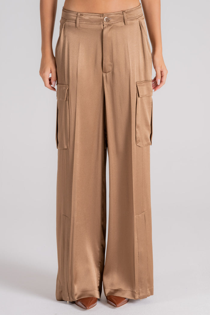 Semi-Couture Pantalone Agathe Acetato/Seta Beige