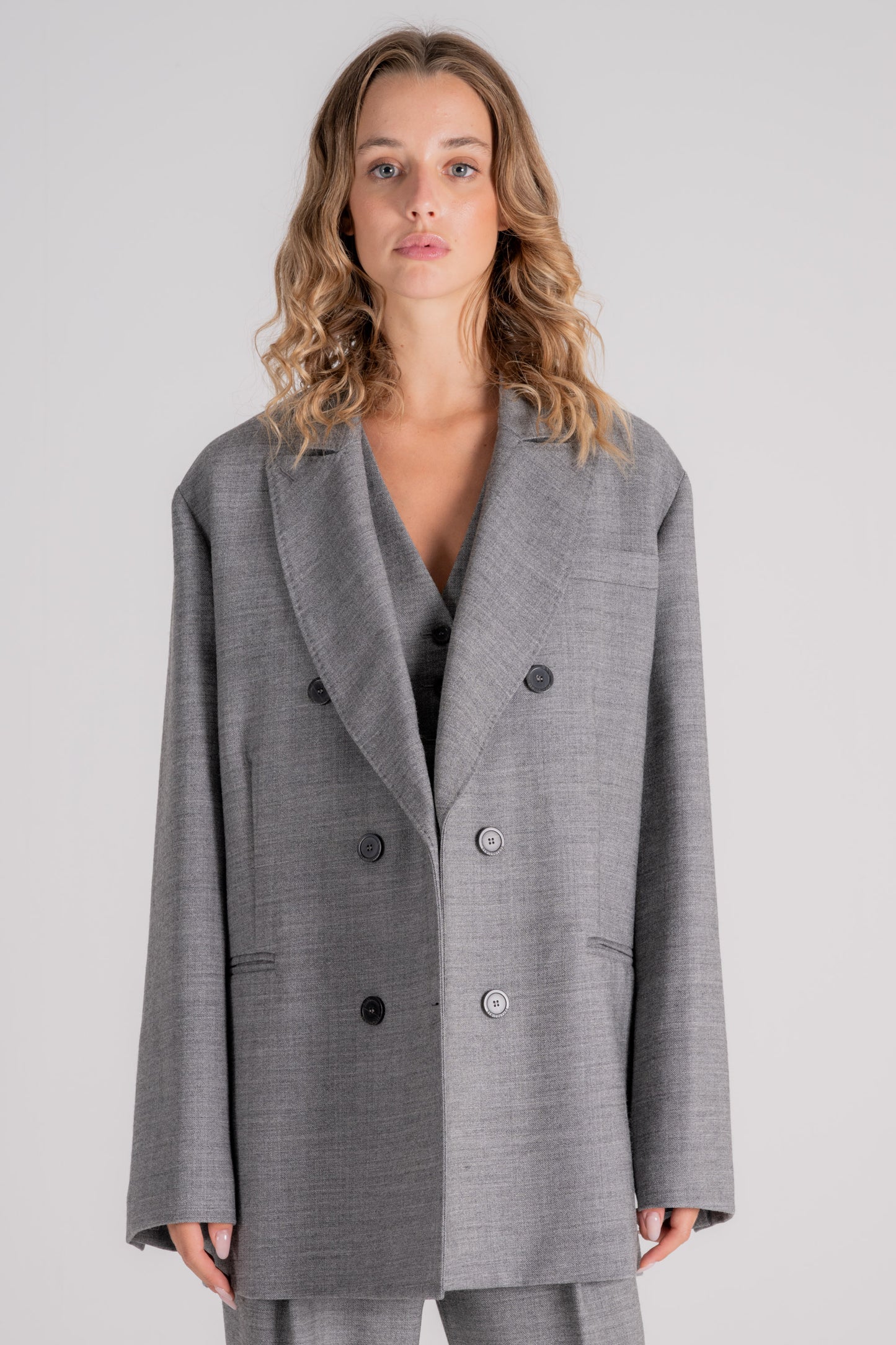  Semi-couture Monroe Virgin Wool Jacket Grey Grigio Donna - 1