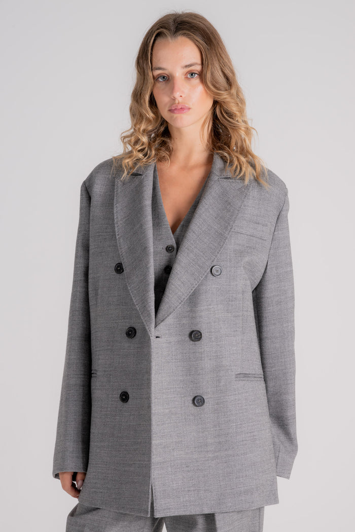  Semi-couture Monroe Virgin Wool Jacket Grey Grigio Donna - 3