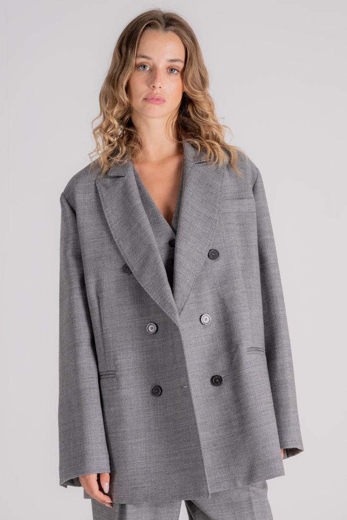  Semi-couture Monroe Virgin Wool Jacket Grey Grigio Donna - 4