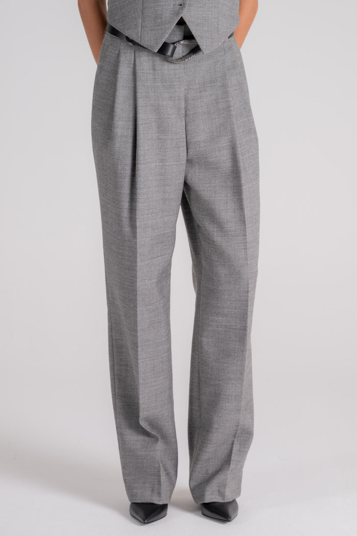 Semi-Couture Jodi Virgin Wool Trousers Grey