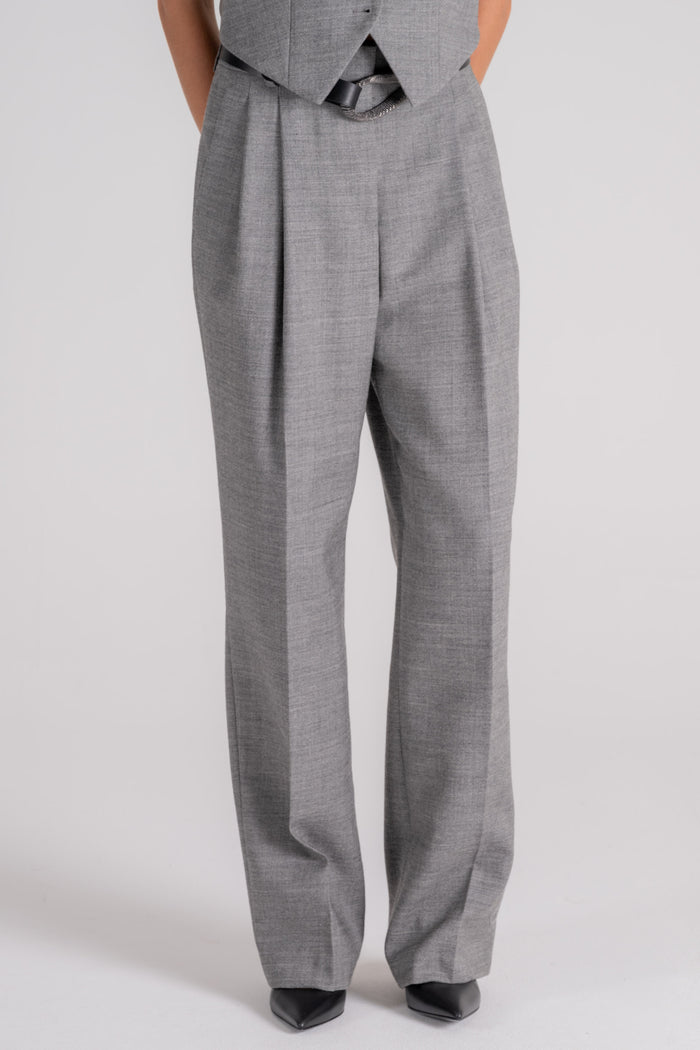 Semi-Couture Jodi Virgin Wool Trousers Grey-2