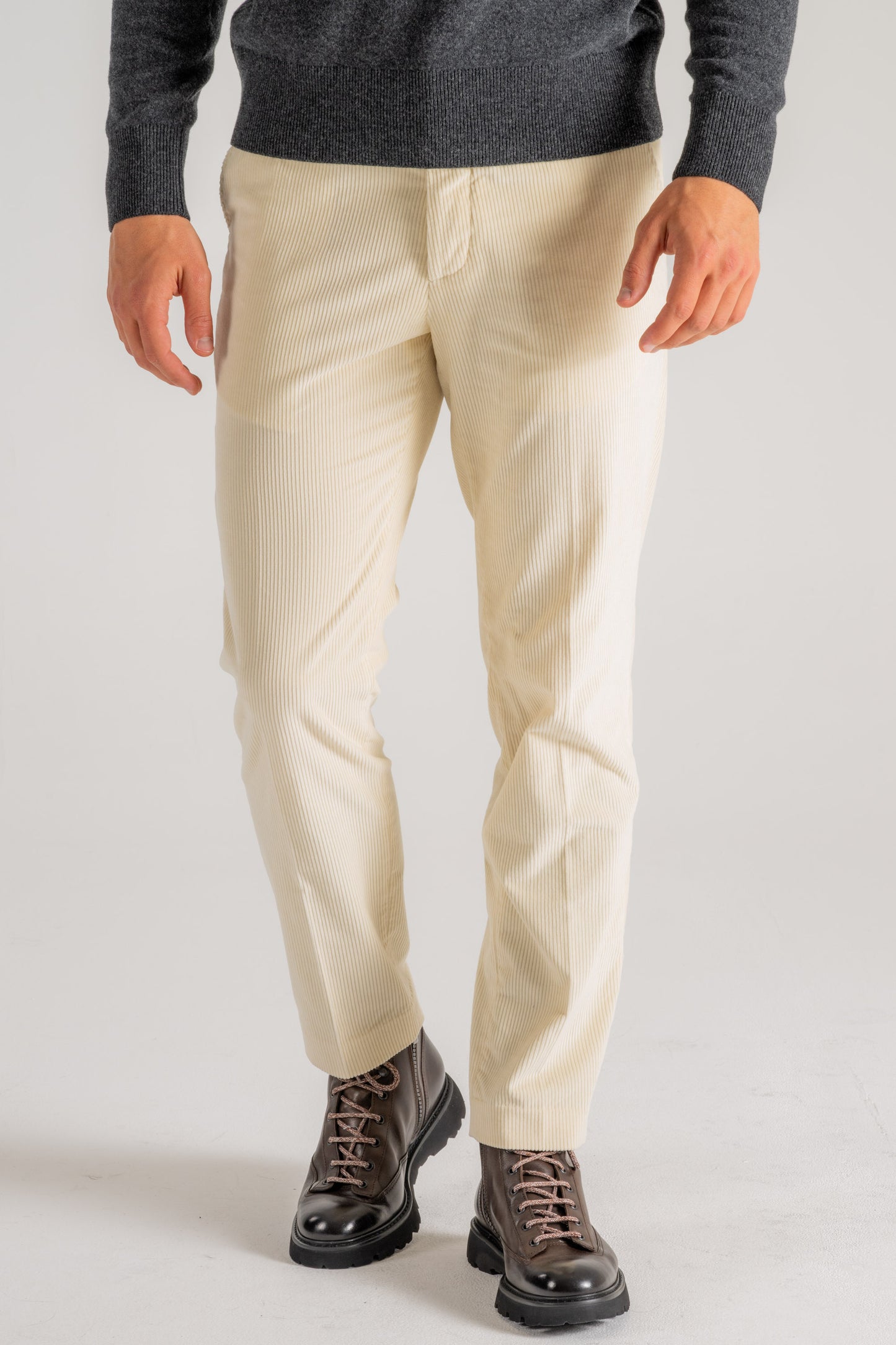  Hindustrie Pantalone New Chino Velluto Beige Beige Uomo - 1