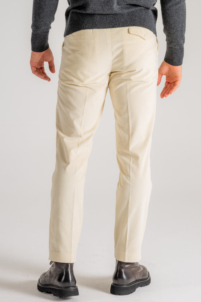  Hindustrie Pantalone New Chino Velluto Beige Beige Uomo - 4