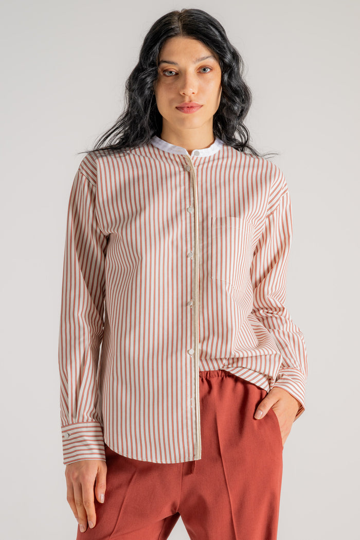 Forte Forte Oxford Stripe Contrasting Cdollar Donna