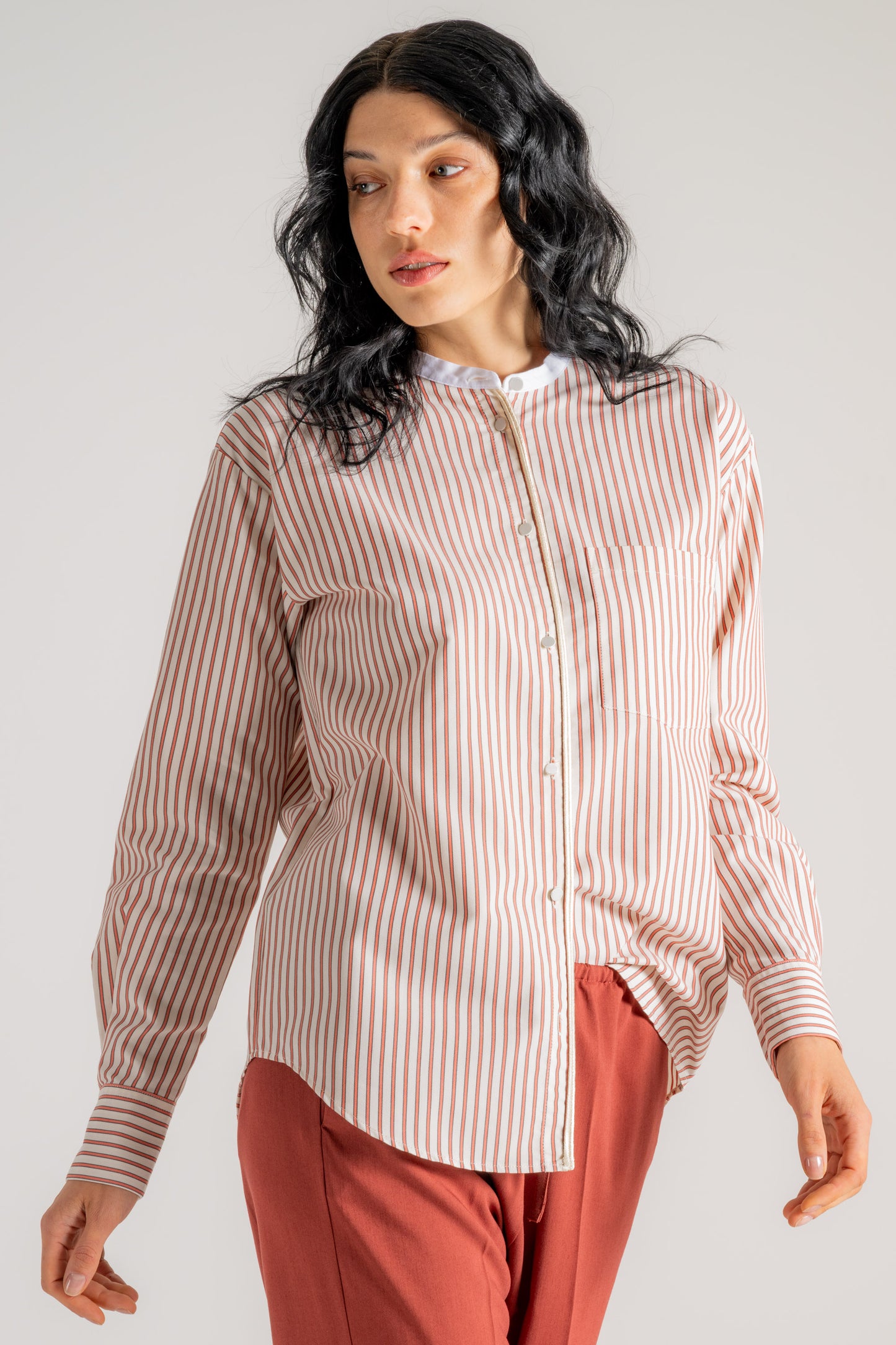  Forte_forte Forte Forte Oxford Stripe Contrasting Cdollar Donna - 3