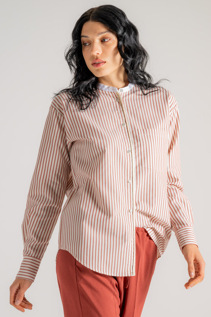  Forte_forte Forte Forte Oxford Stripe Contrasting Cdollar Donna - 3