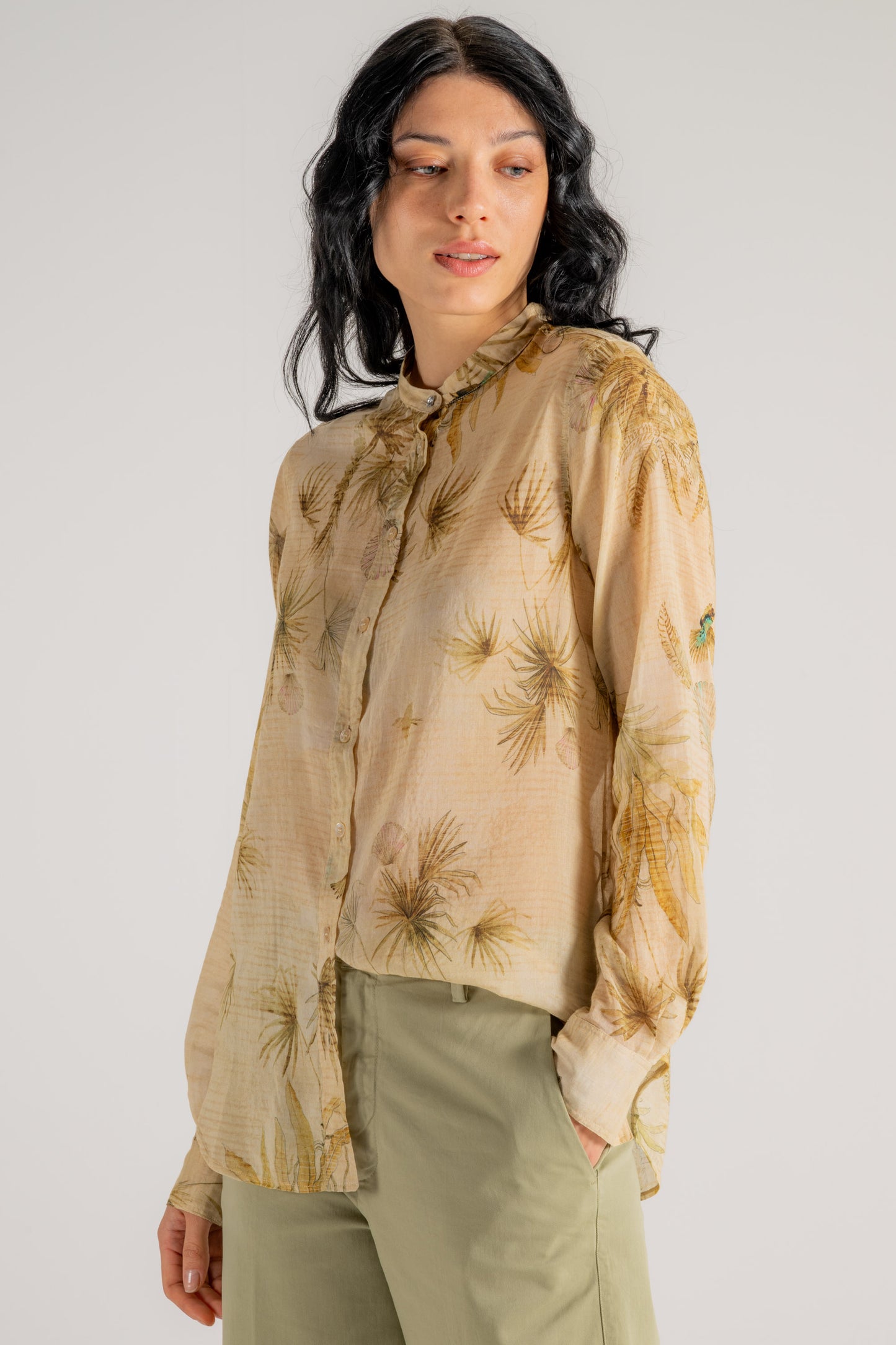  Forte_forte Forte Forte Coreana Voile Cotone Seta The Sacred Forest Oro Oro Donna - 2