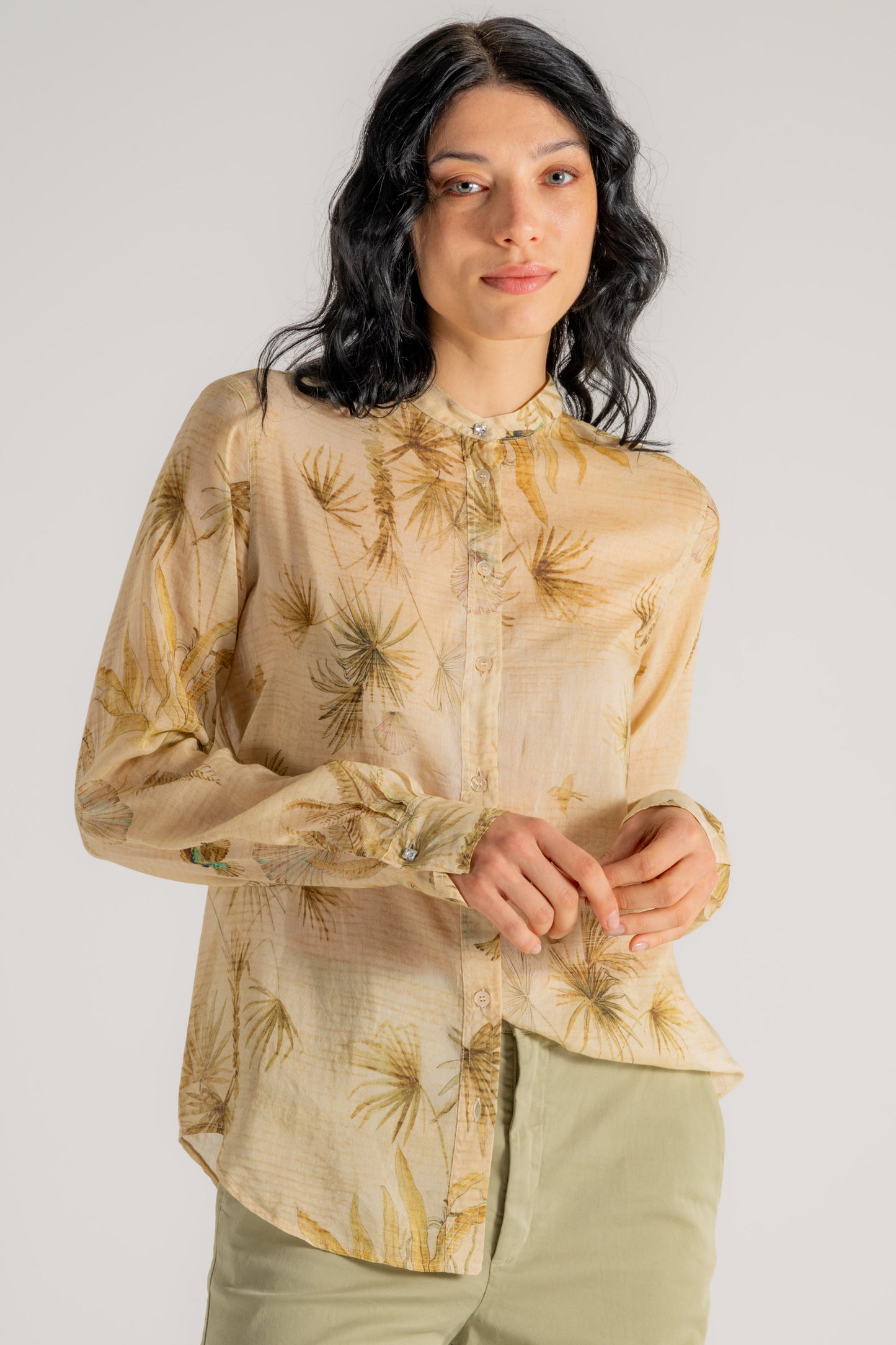  Forte_forte Forte Forte Coreana Voile Cotone Seta The Sacred Forest Oro Oro Donna - 3