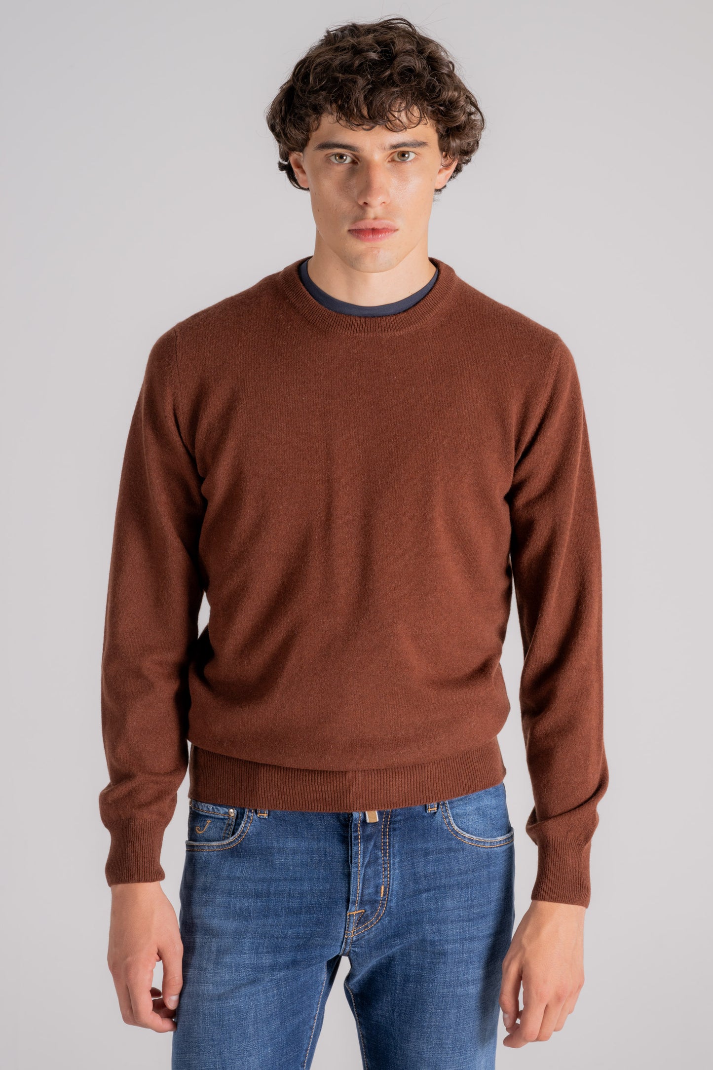  Mauro Ottaviani Crewneck Wool/cashmere Blue Blu Uomo - 1