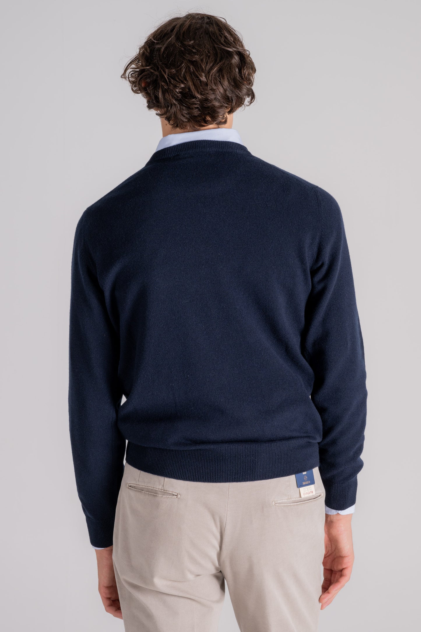  Mauro Ottaviani Crew Neck Wool/cashmere Blue Blu Uomo - 4