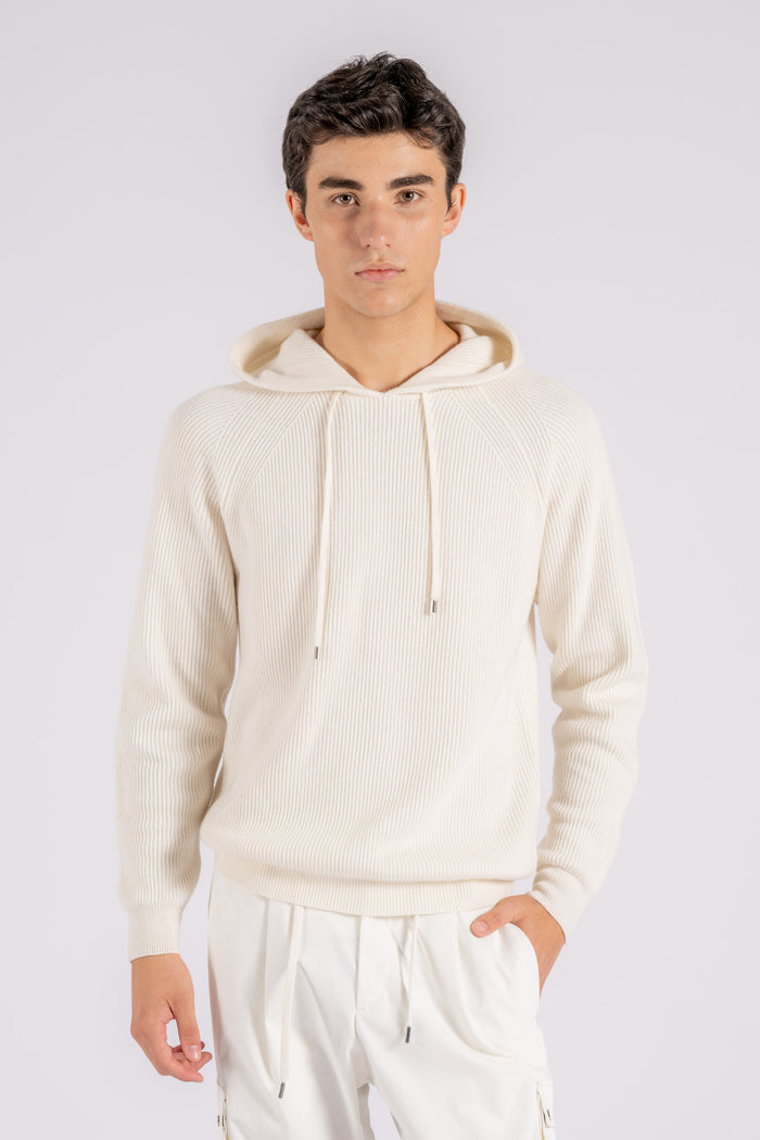 Mauro Ottaviani Raglan Hoodie Wool/Cashmere Multicolor