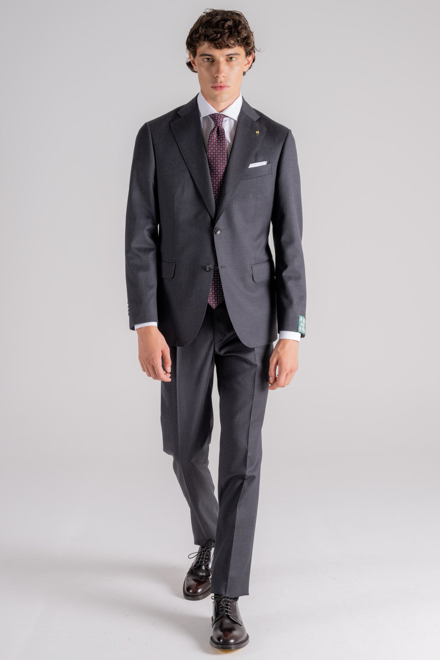  Antonio Massacri Suit Napoli Soft Wool Blue Grigio Uomo - 6