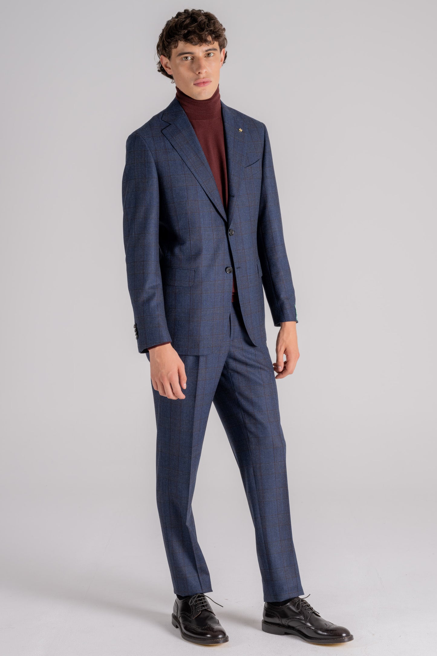  Antonio Massacri Suit Naples Soft Wool Blue Blu Uomo - 2