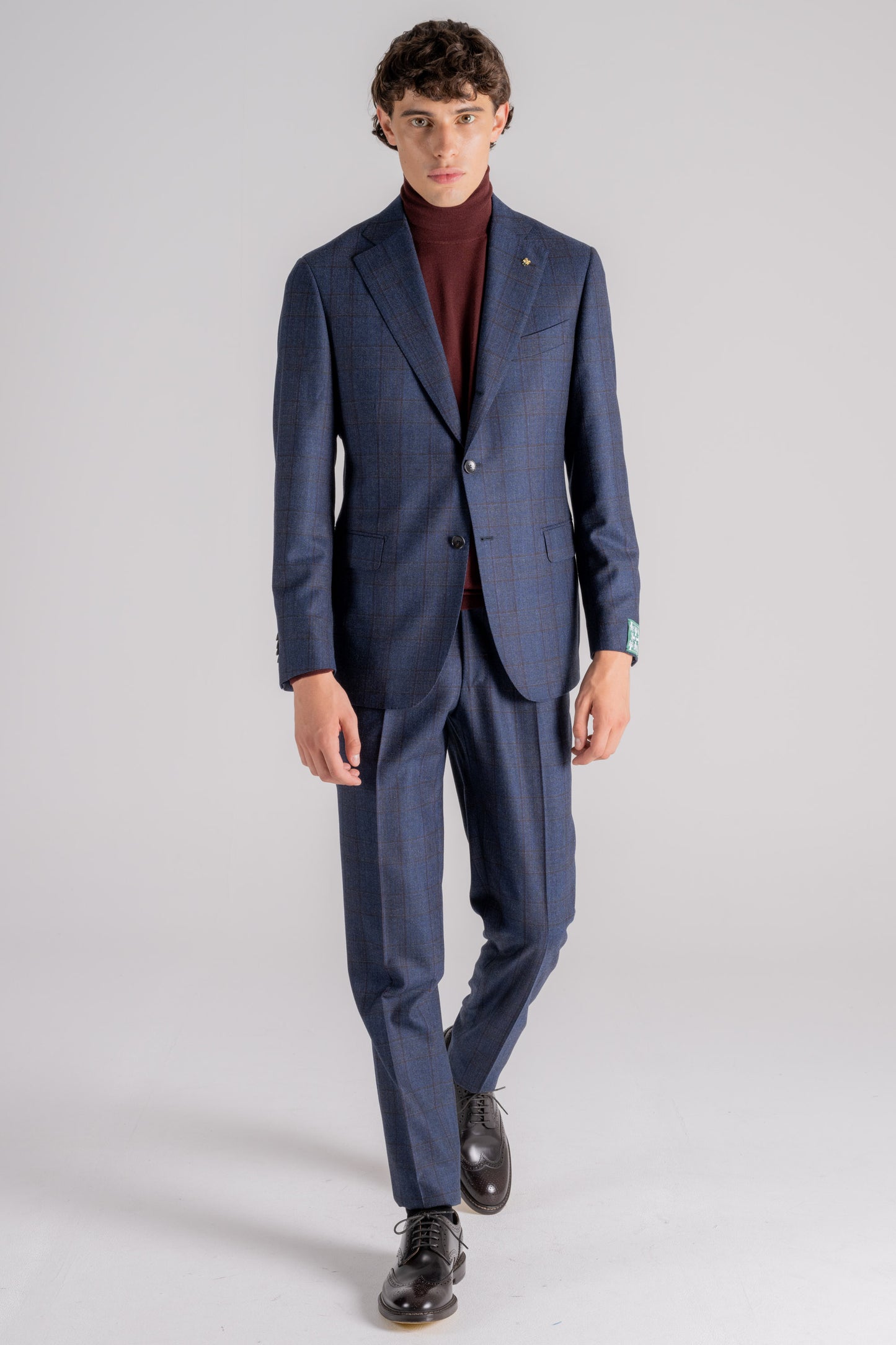  Antonio Massacri Suit Naples Soft Wool Blue Blu Uomo - 6