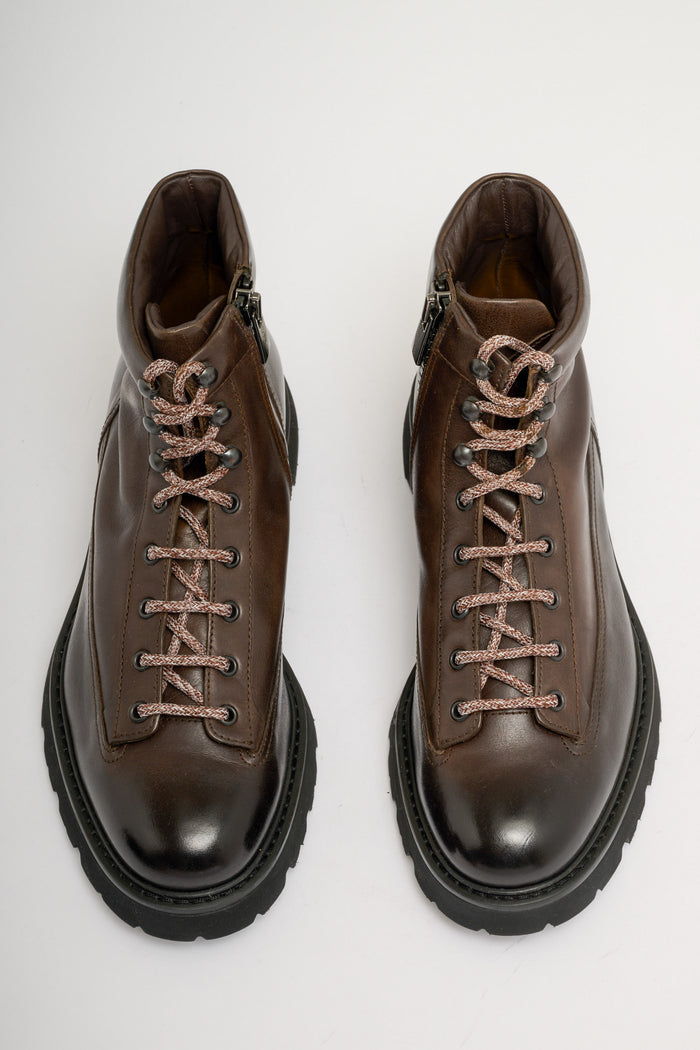  Doucal's Derby Boot Zip Marrone Marrone Uomo - 4