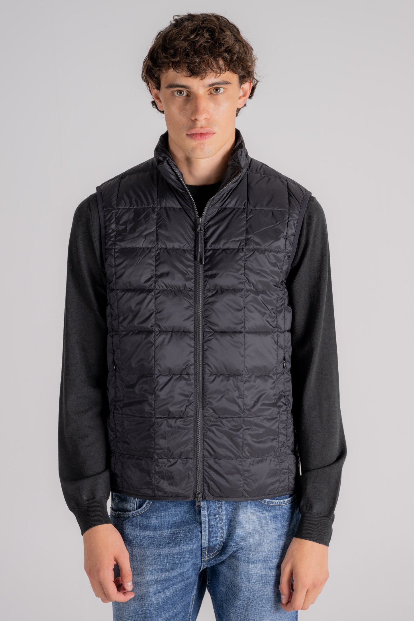  Taion Hi Neck W-zip Down Vest Nero Nero Uomo - 1