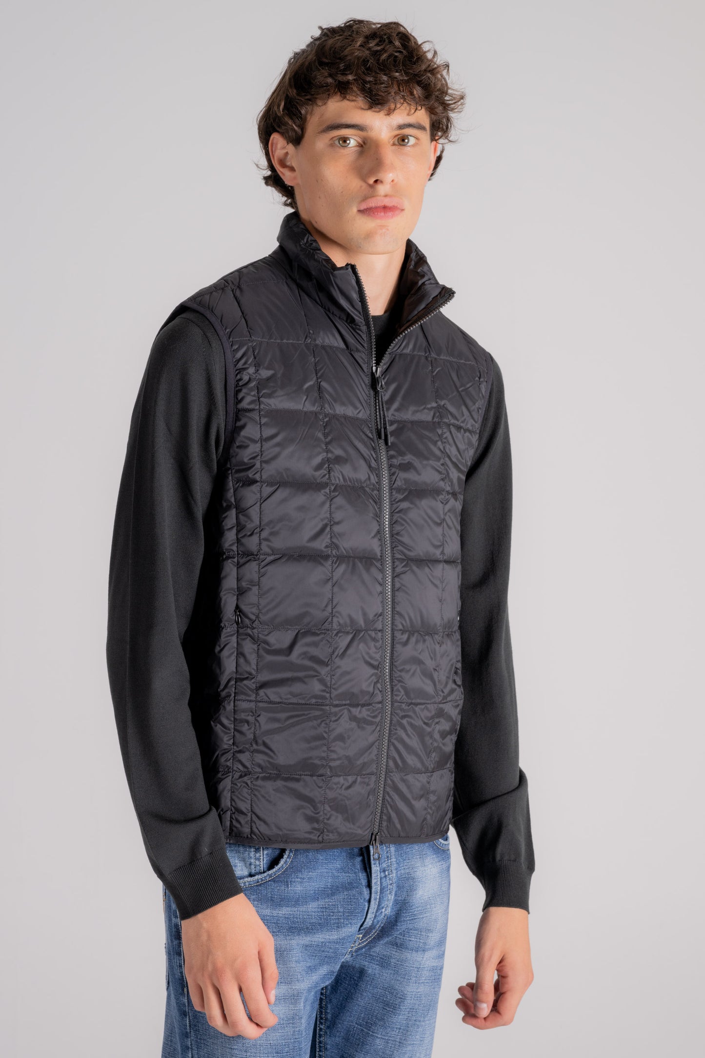  Taion Hi Neck W-zip Down Vest Nero Nero Uomo - 4