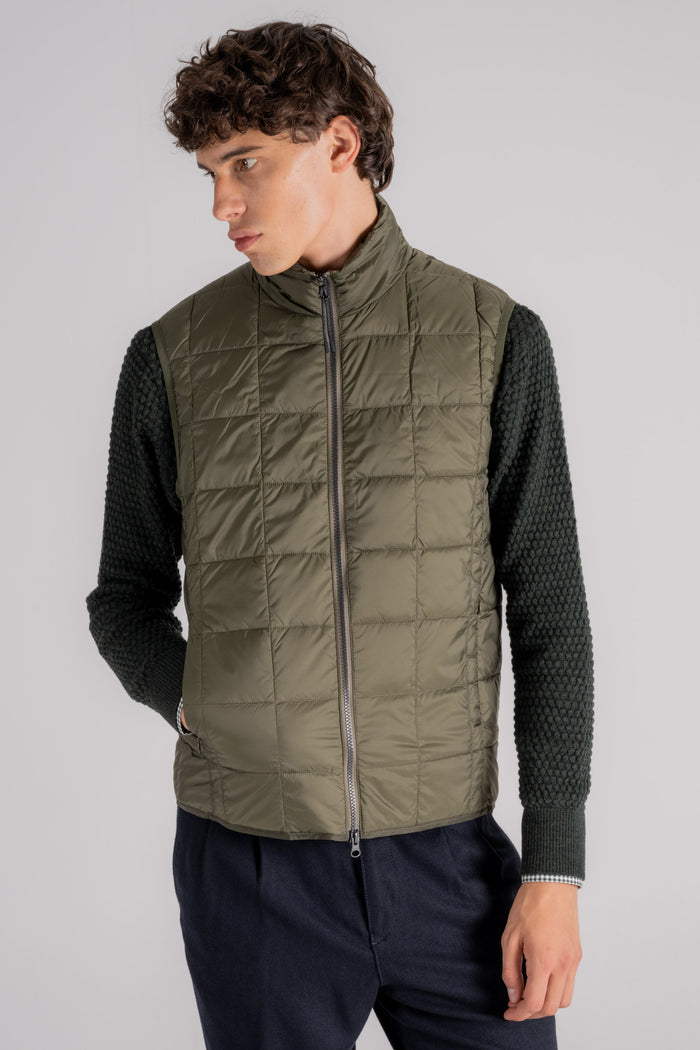  Taion Hi Neck W-zip Down Vest Verde Verde Uomo - 3