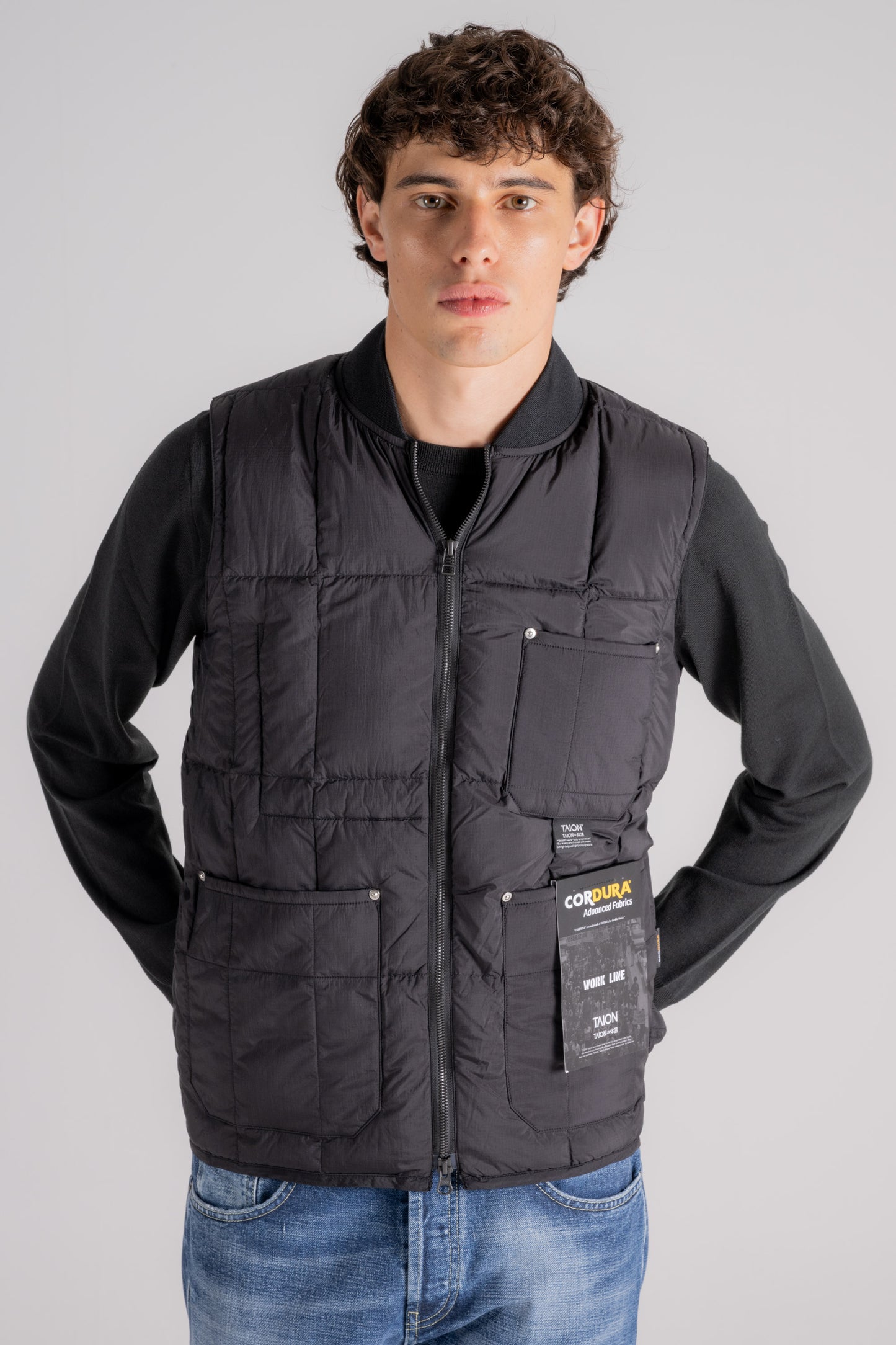  Taion Work W-zip Lib Down Vest Nero Nero Uomo - 1